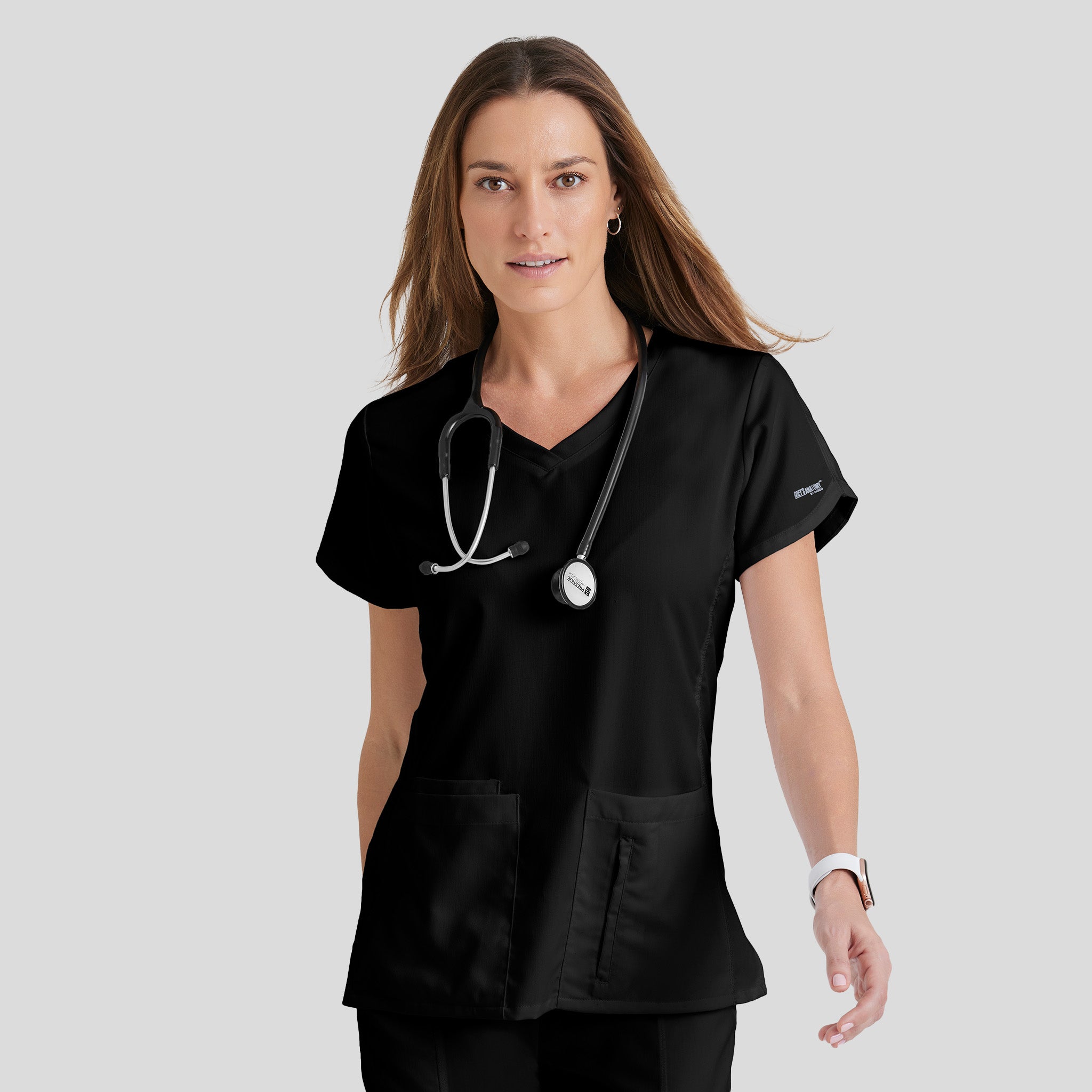 Cora 4-Pocket Scrub Top | Black