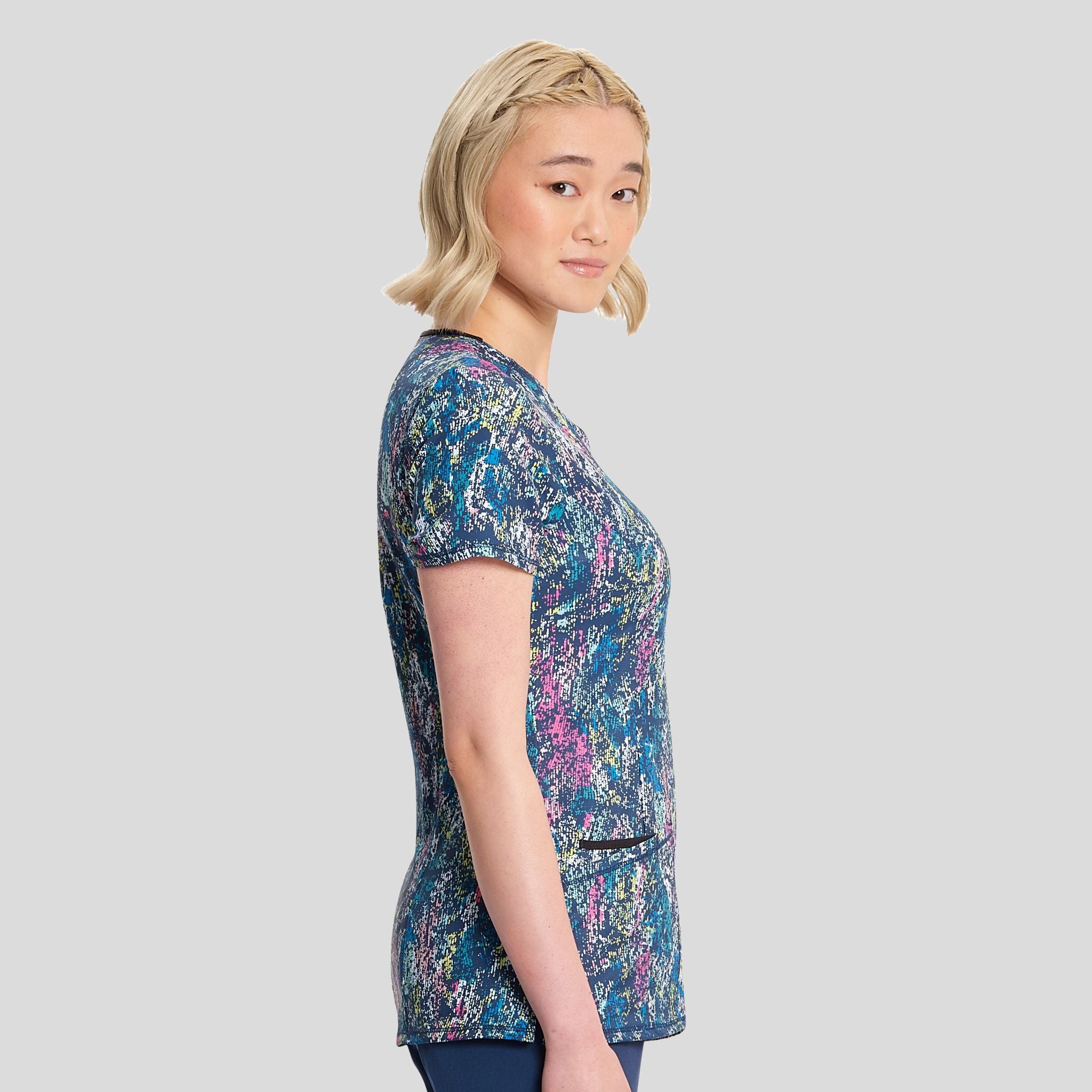 Colorful Distress Print Top