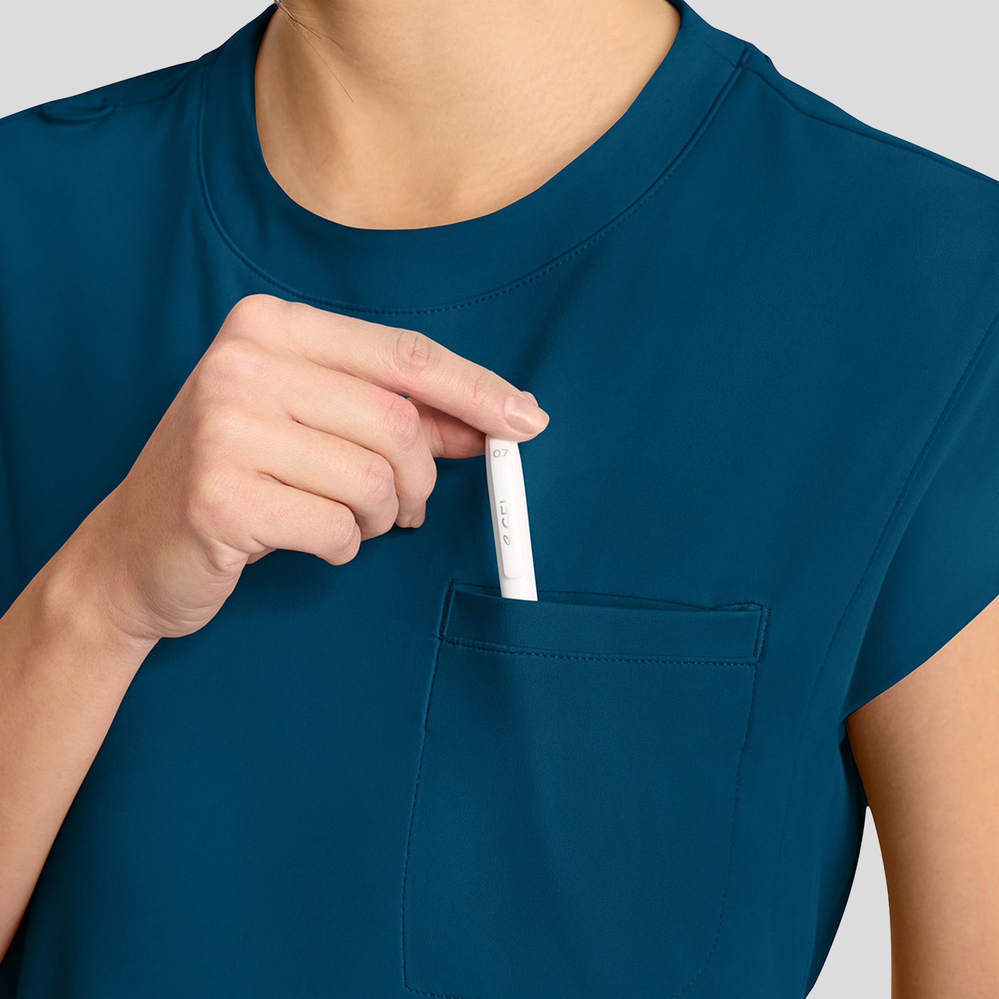 Achieve Crew Neck Scrub Top | Caribbean