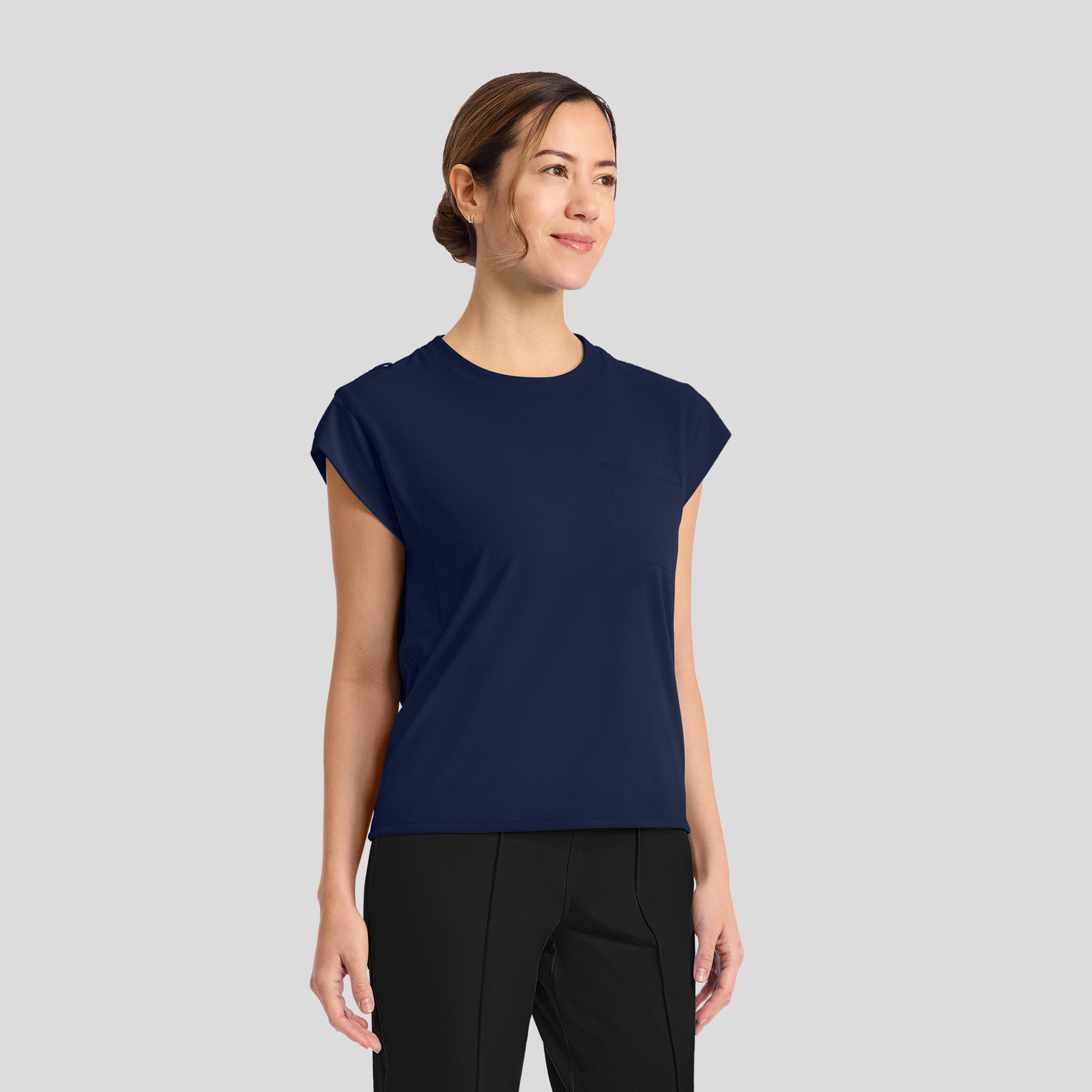 Achieve Crew Neck Scrub Top | Navy