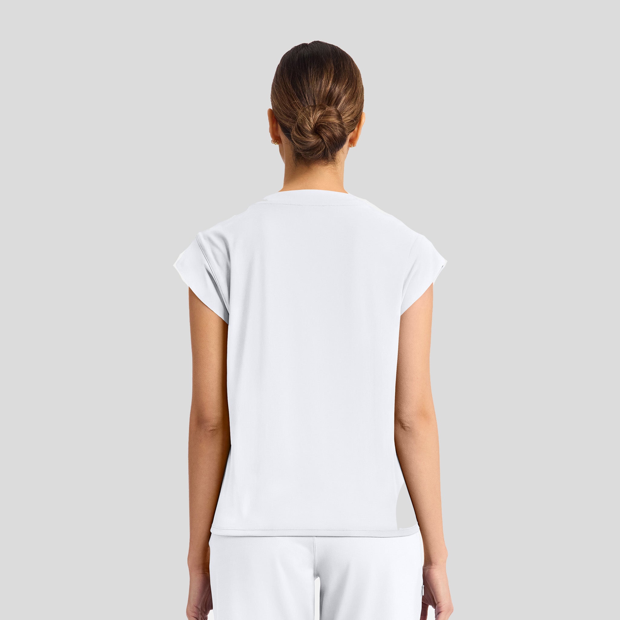 Achieve Crew Neck Scrub Top | White