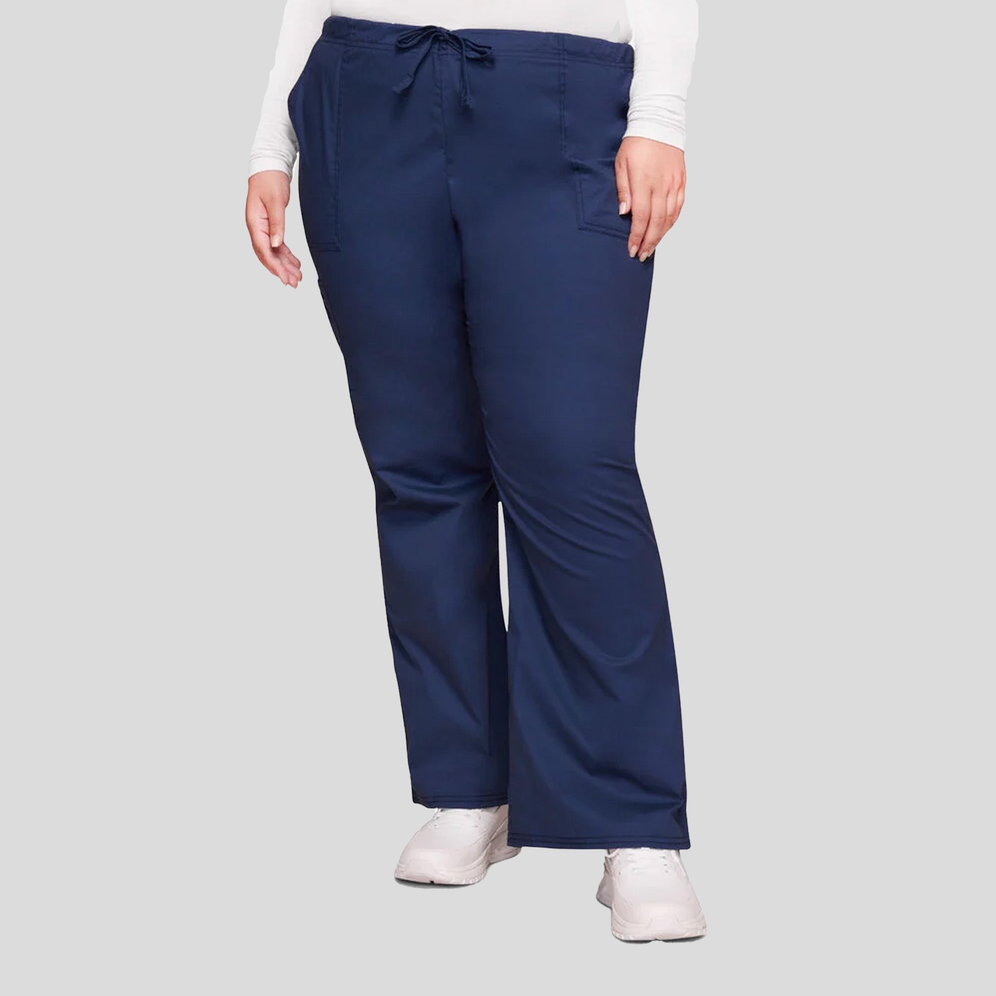 Flare Leg Drawstring Scrub Pant | Navy