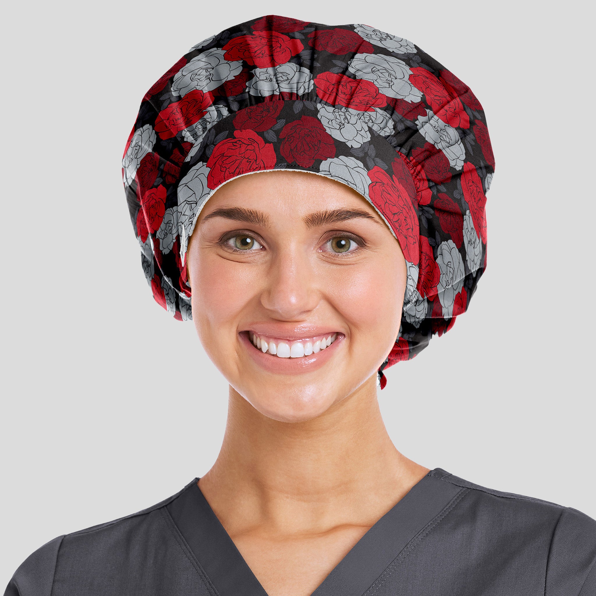 Unisex Bouffant Cap | Rosy Bloom