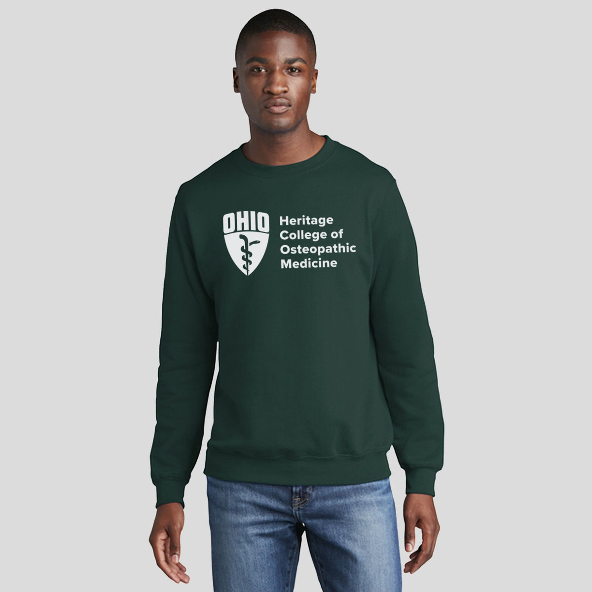 OU Core Fleece Crewneck Sweatshirt - School Logo | Dark Green