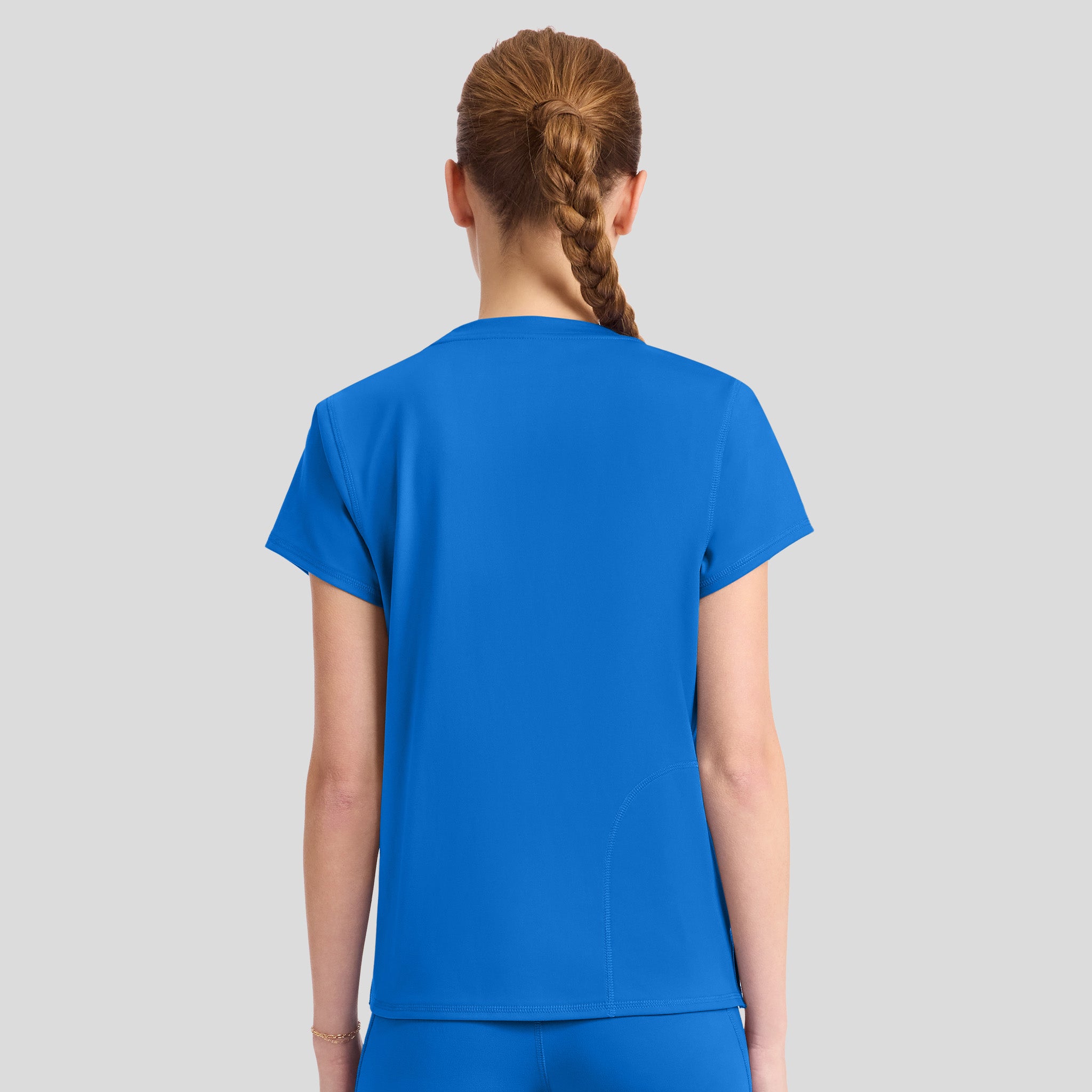 2-Pocket STRETCH Crew Neck Scrub Top | Royal