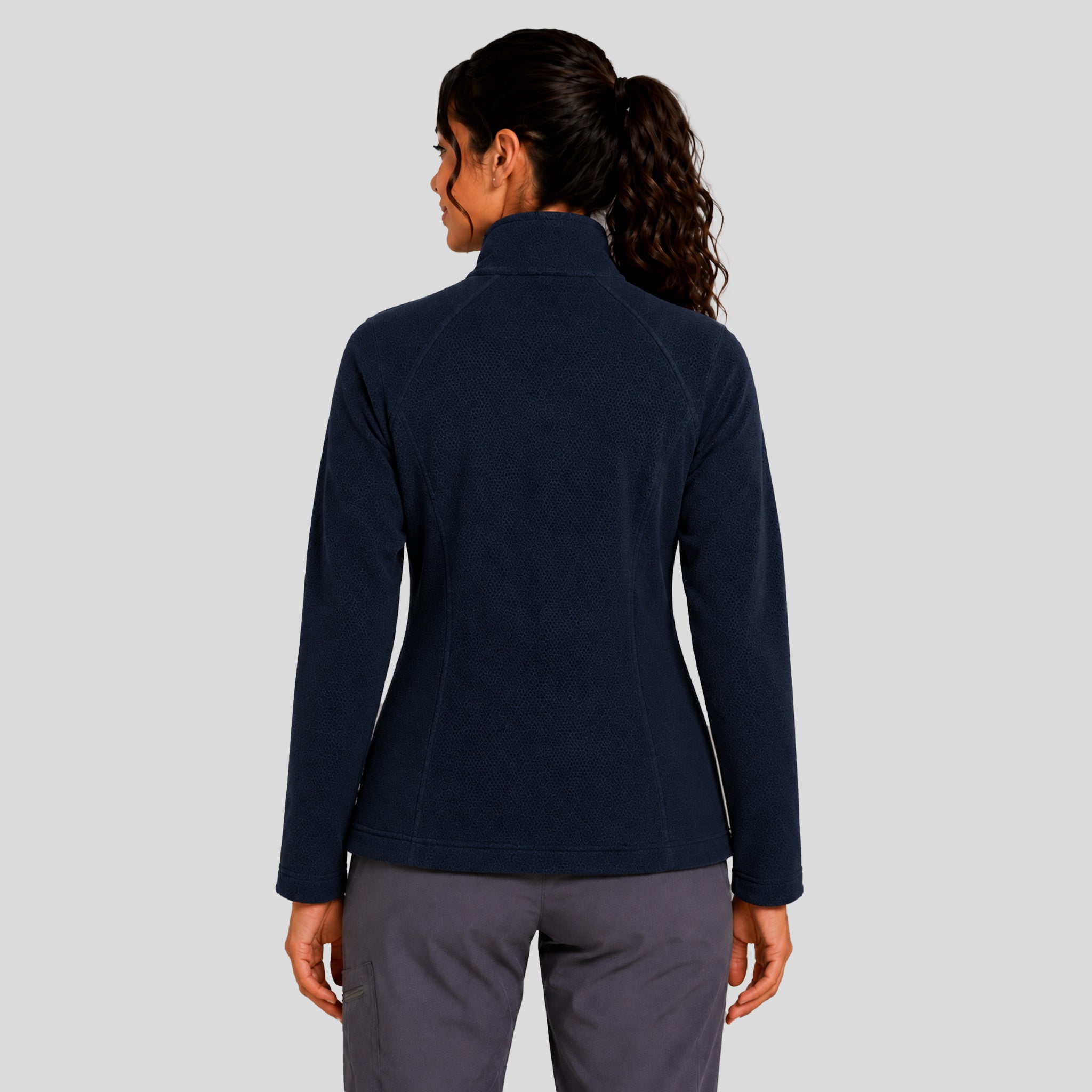 Two-Pocket Bonded Fleece Full Zip Jacket | Navy