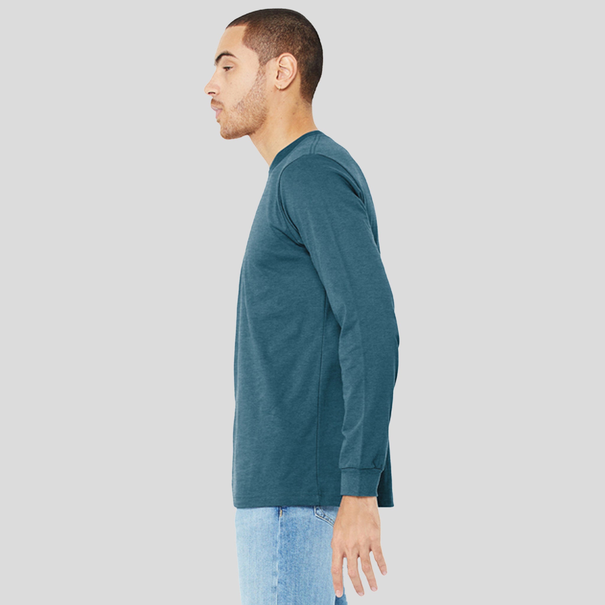 Unisex Heather CVC Long Sleeve Tee | Heather Deep Teal