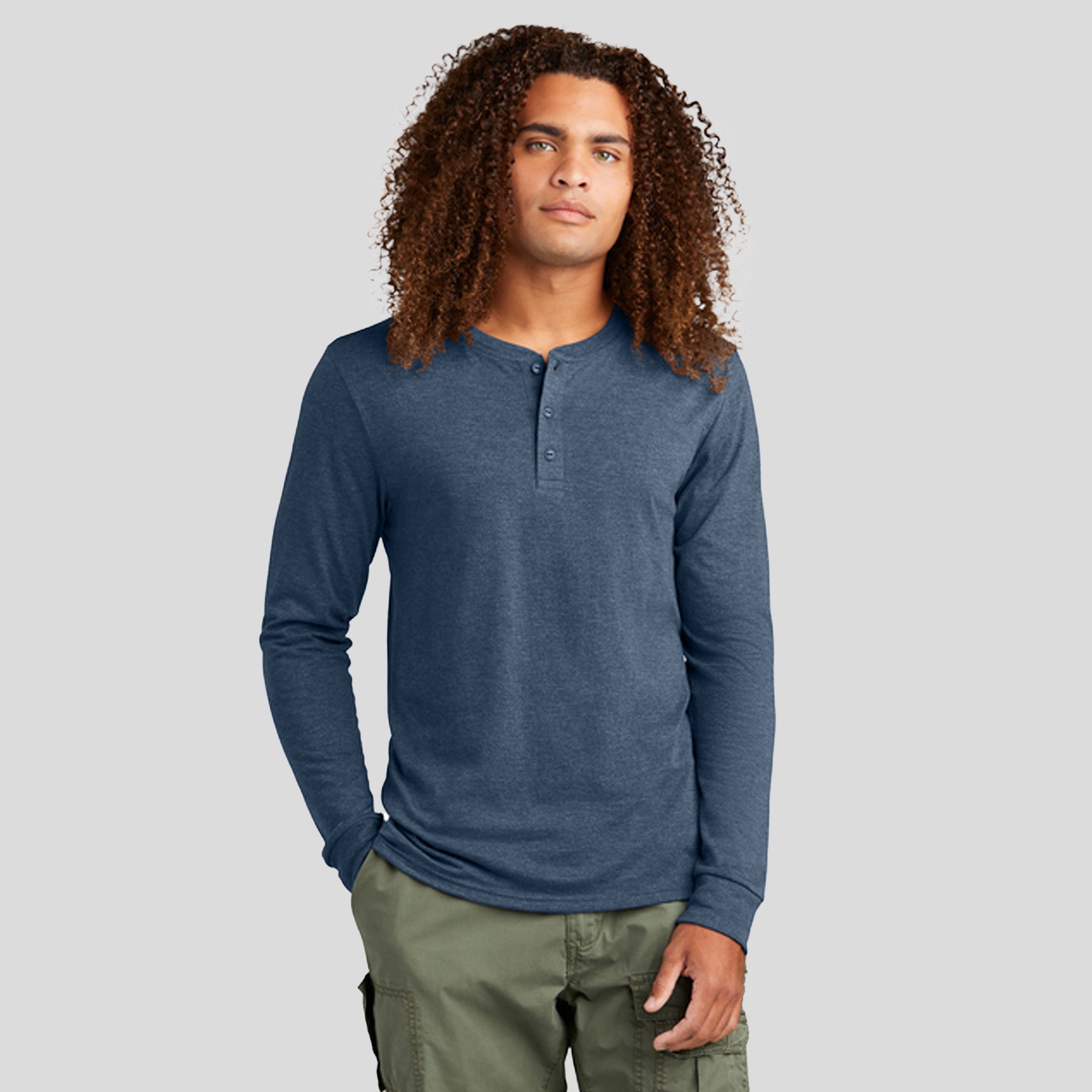 Perfect Triยฎ Long Sleeve Henley | Navy Frost
