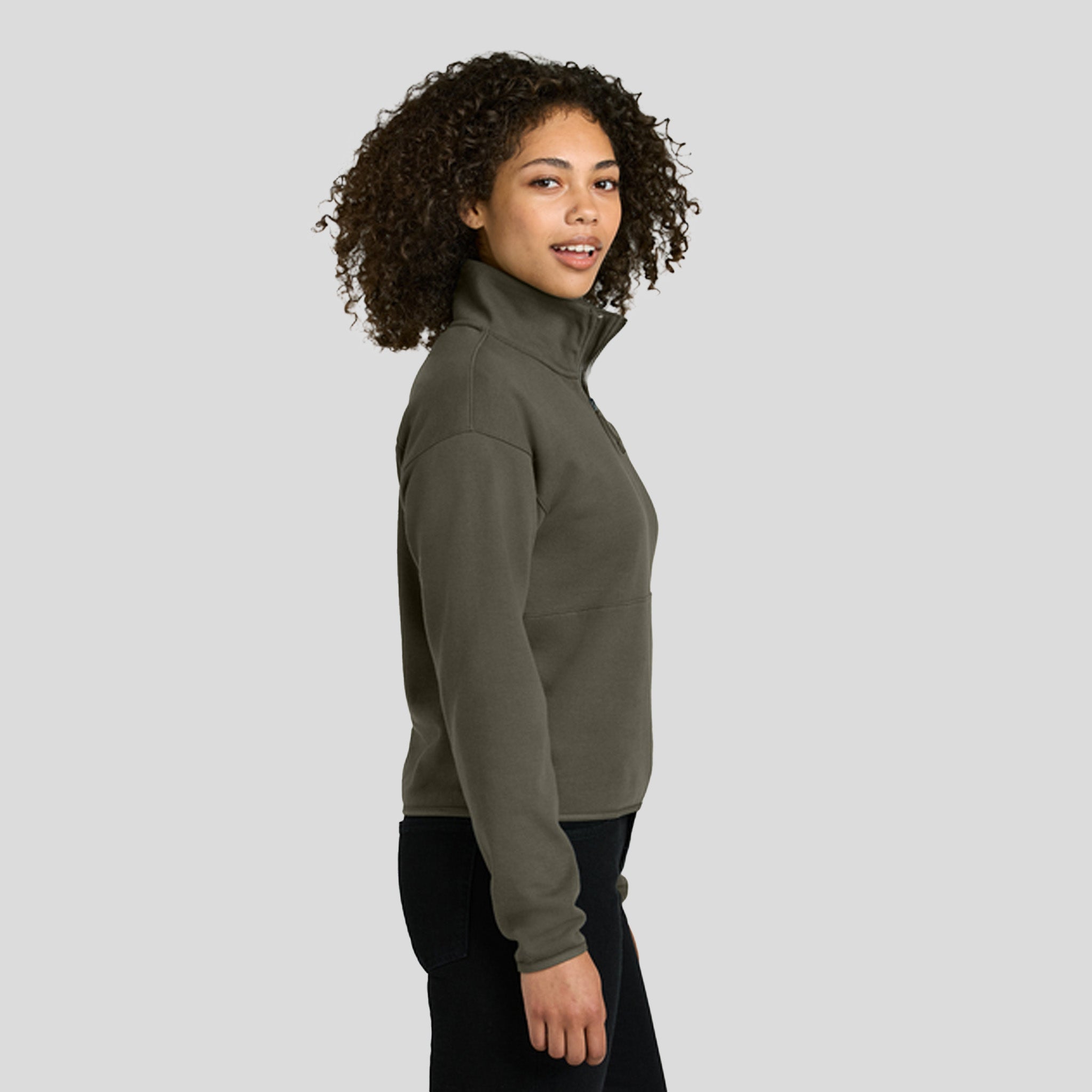 Womenβs Double-Knit 1/2-Zip Fleece | New Taupe Green
