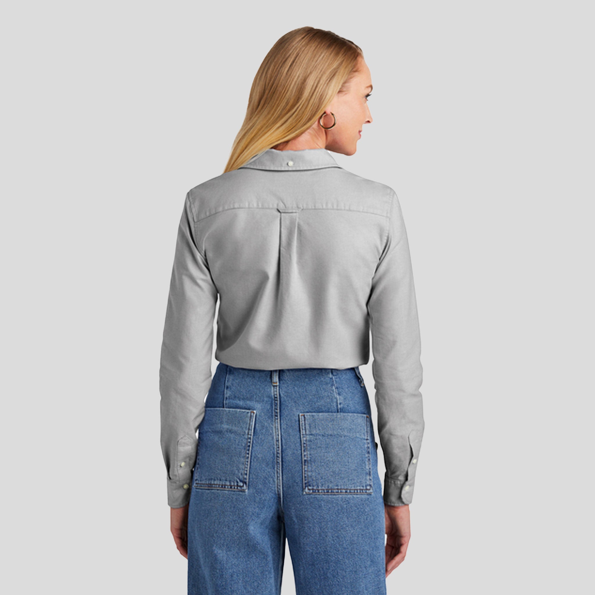 Womenโs Casual Oxford Cloth Shirt | Windsor Grey