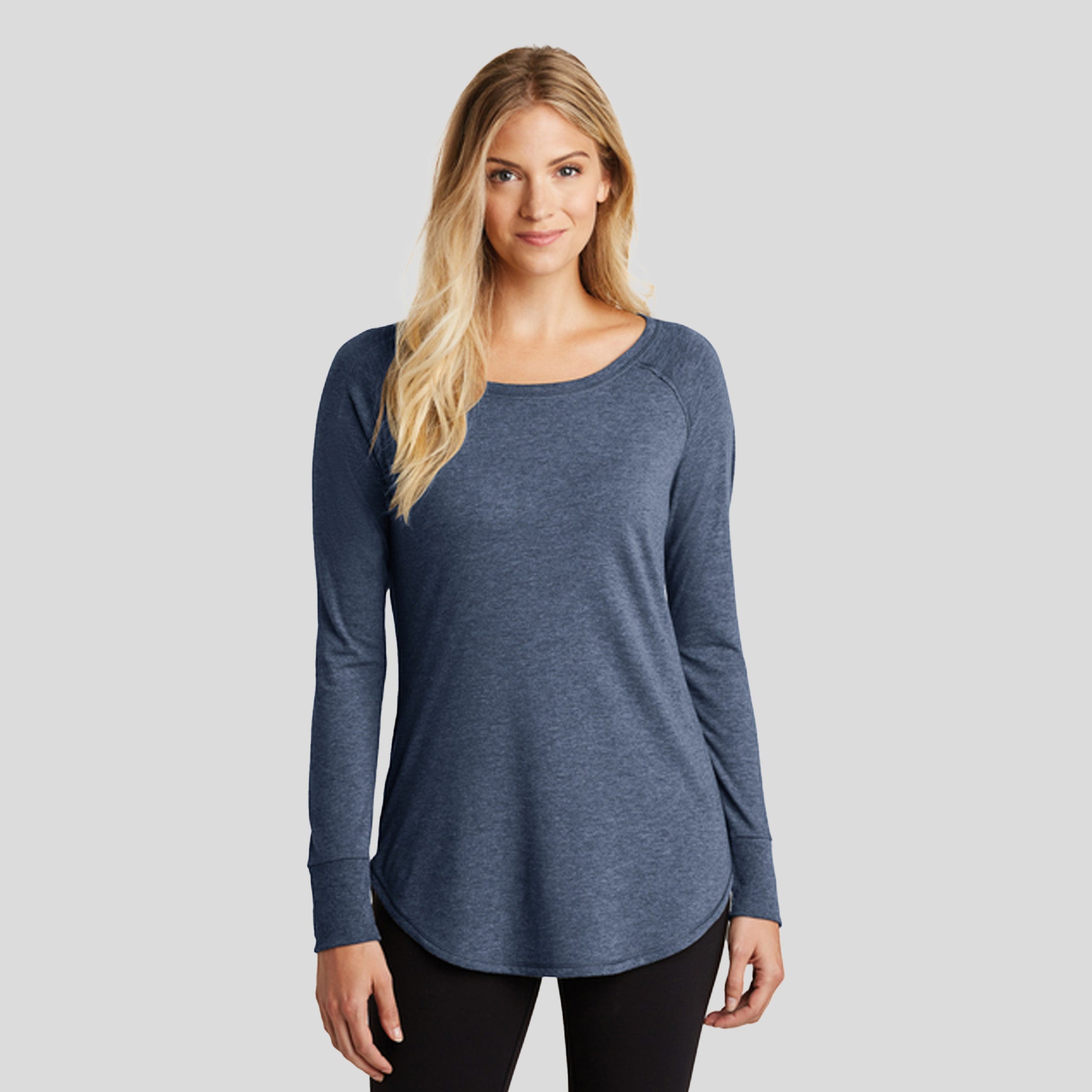 Womenโs Perfect Tri ยฎ Long Sleeve Tunic Tee | Navy Frost