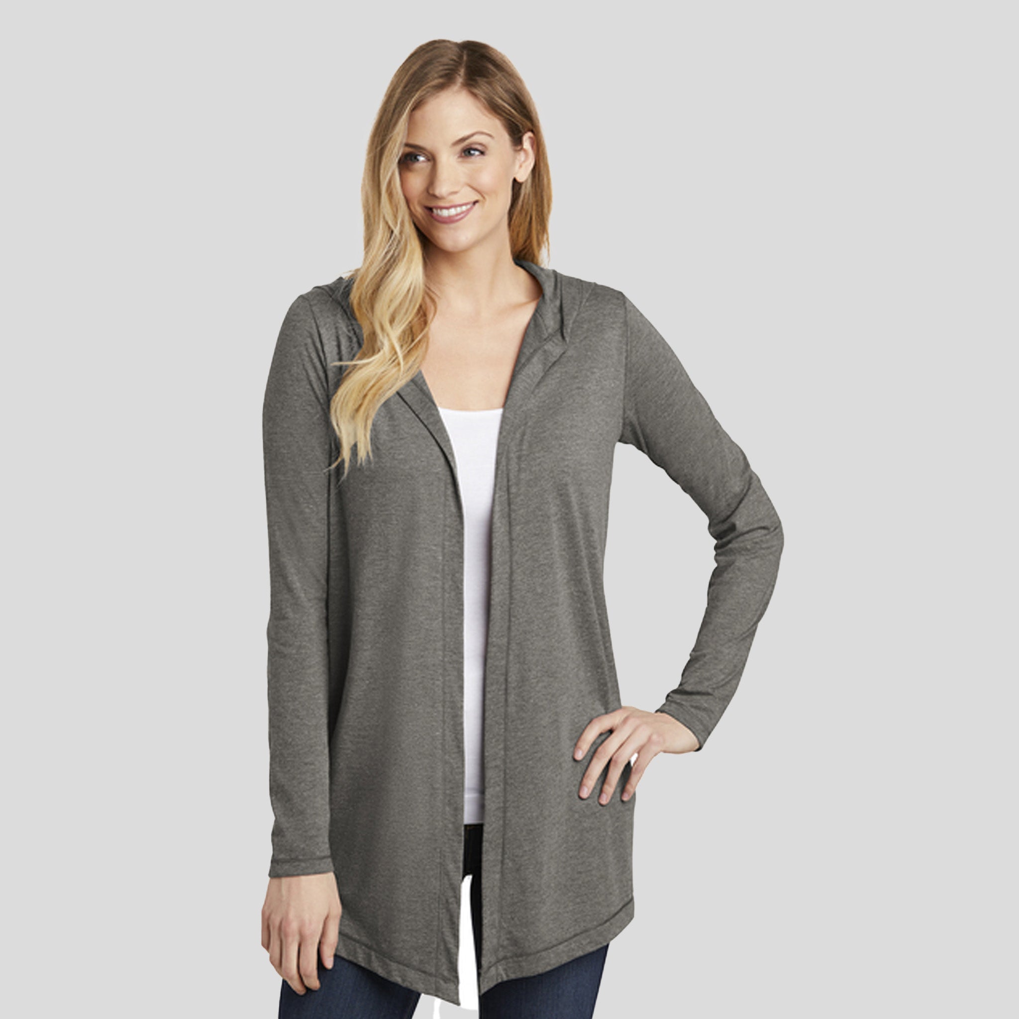 Womenโs Perfect Tri ยฎ Hooded Cardigan | Grey Frost