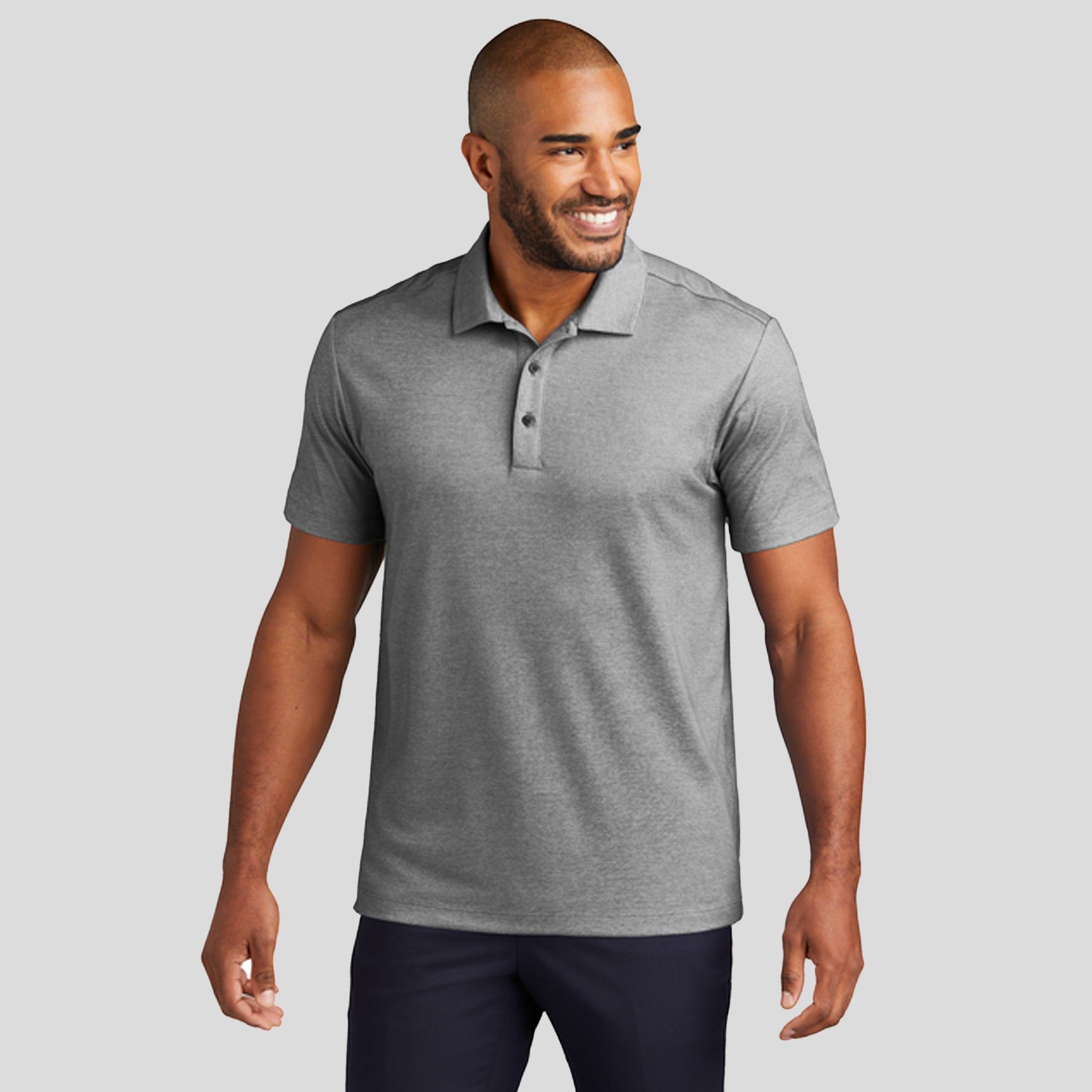 Fine Pique Blend Polo | Charcoal Heather