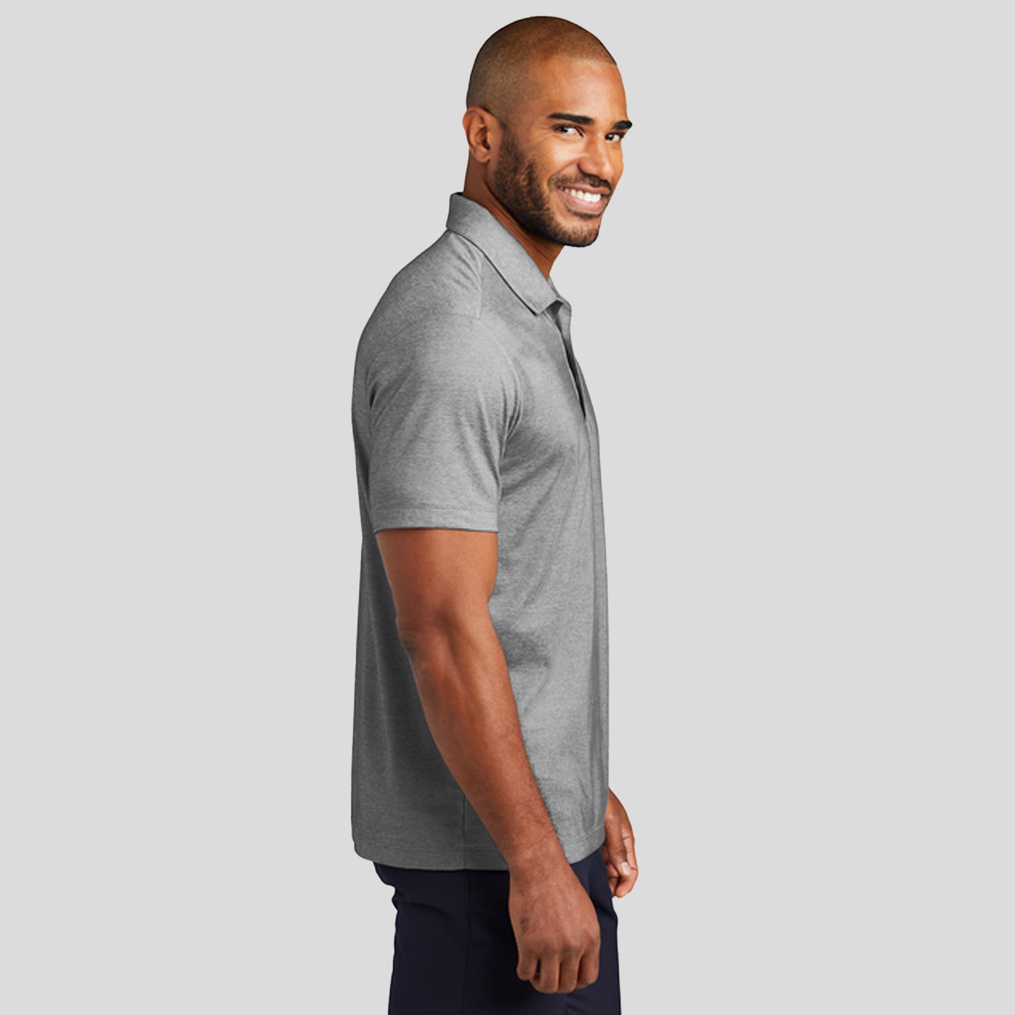 Fine Pique Blend Polo | Charcoal Heather