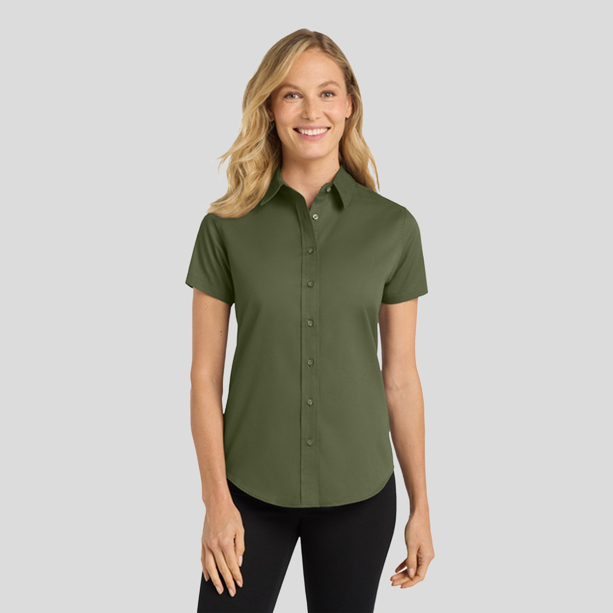 Women's Short Sleeve Easy Care Shirt | Clover Green