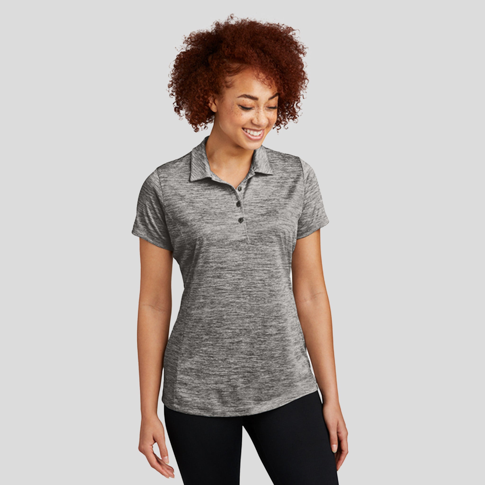 Women's PosiCharge® Electric Heather Polo | Black Electric