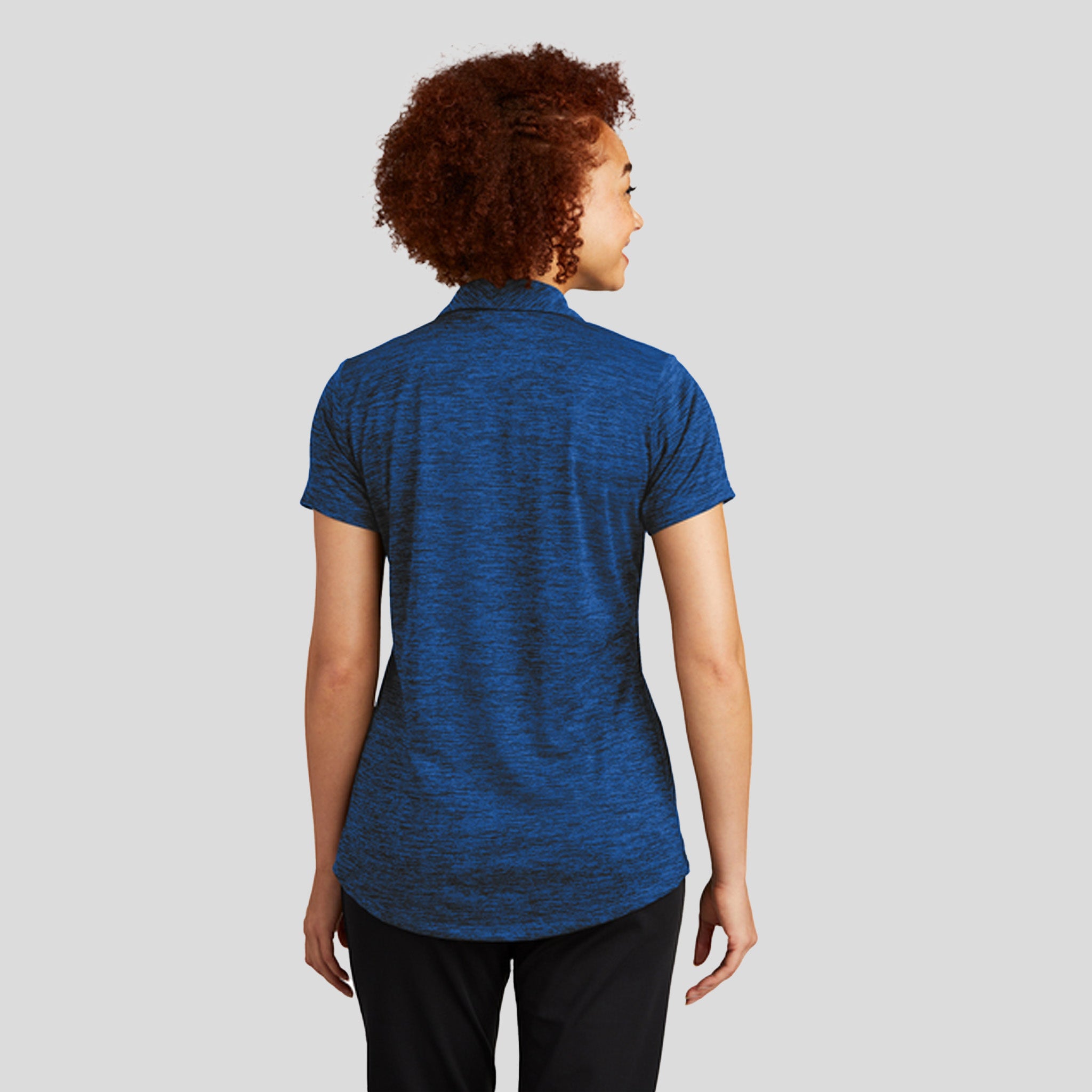Women's PosiCharge® Electric Heather Polo | Dark Royal-Black Electric