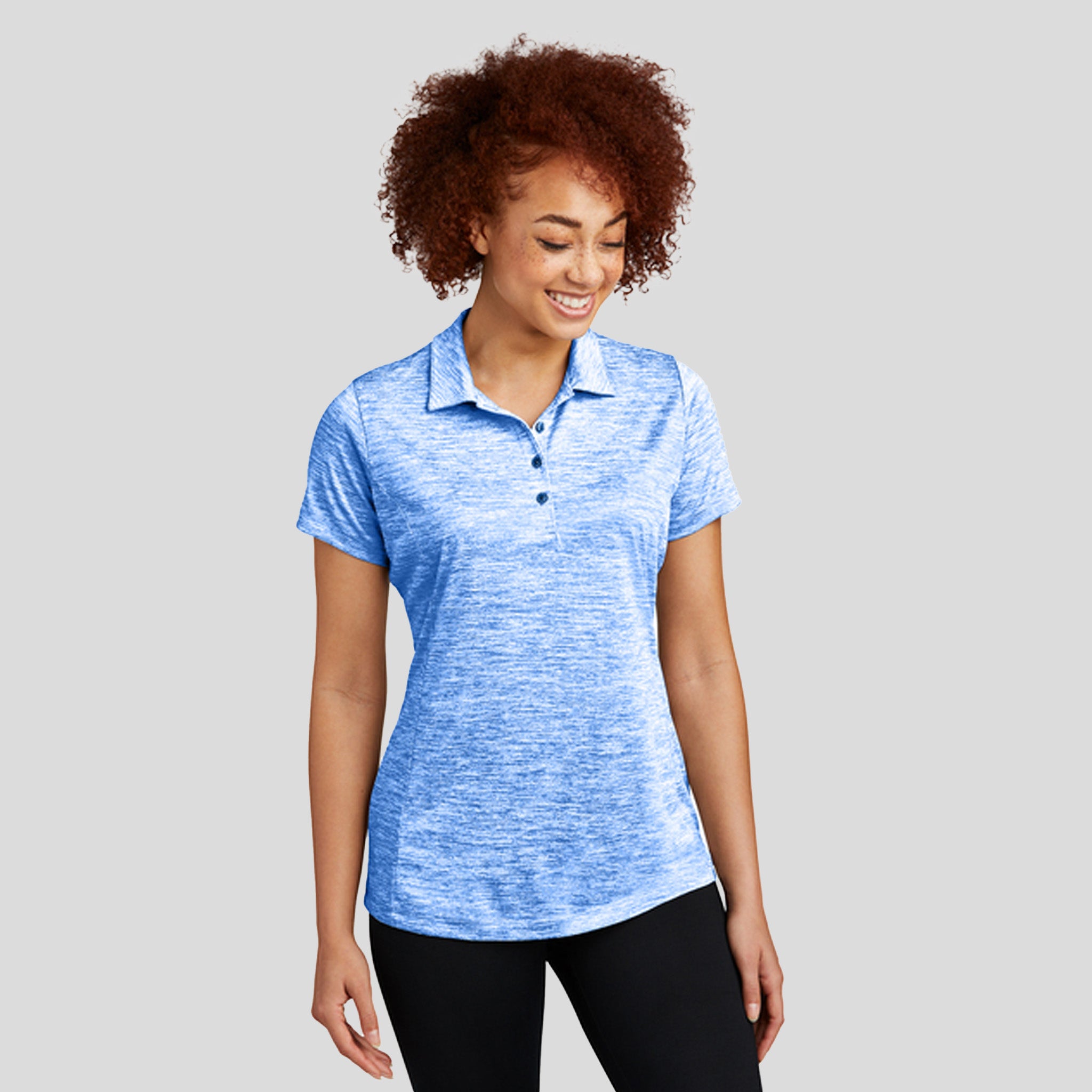 Women's PosiCharge® Electric Heather Polo | True Royal Electric