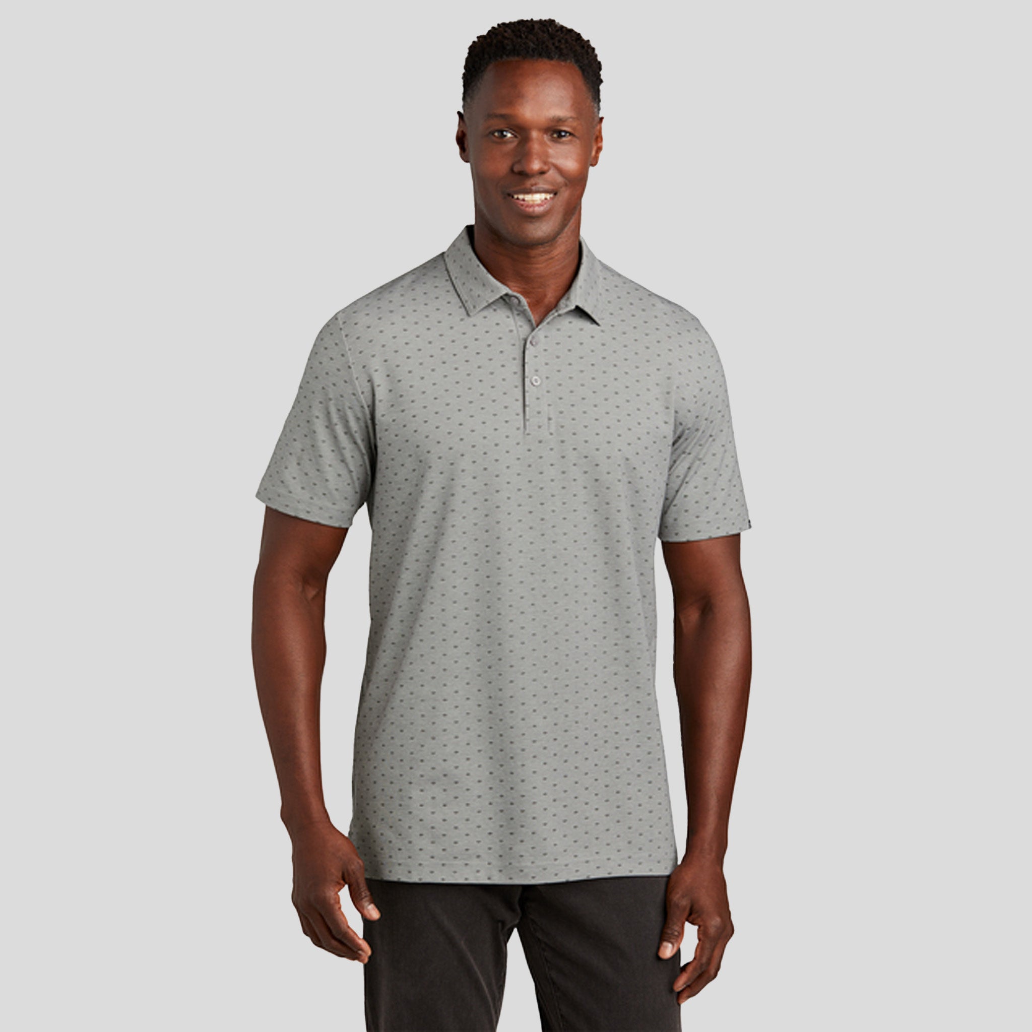 Oceanside Geo Polo | Quiet Shade Grey Heather/ Dark Grey
