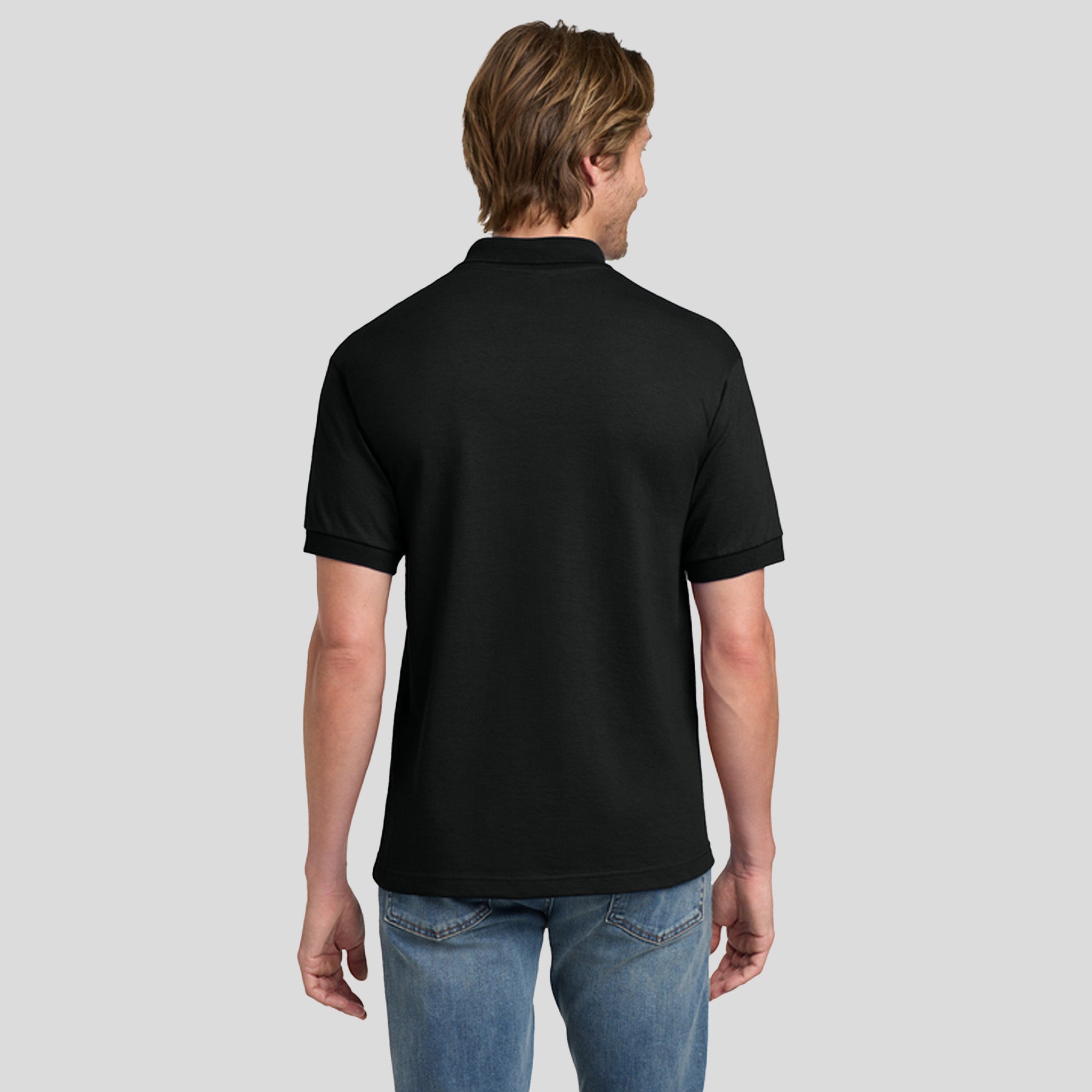 DryBlend® 6-Ounce Jersey Knit Sport Shirt | Black