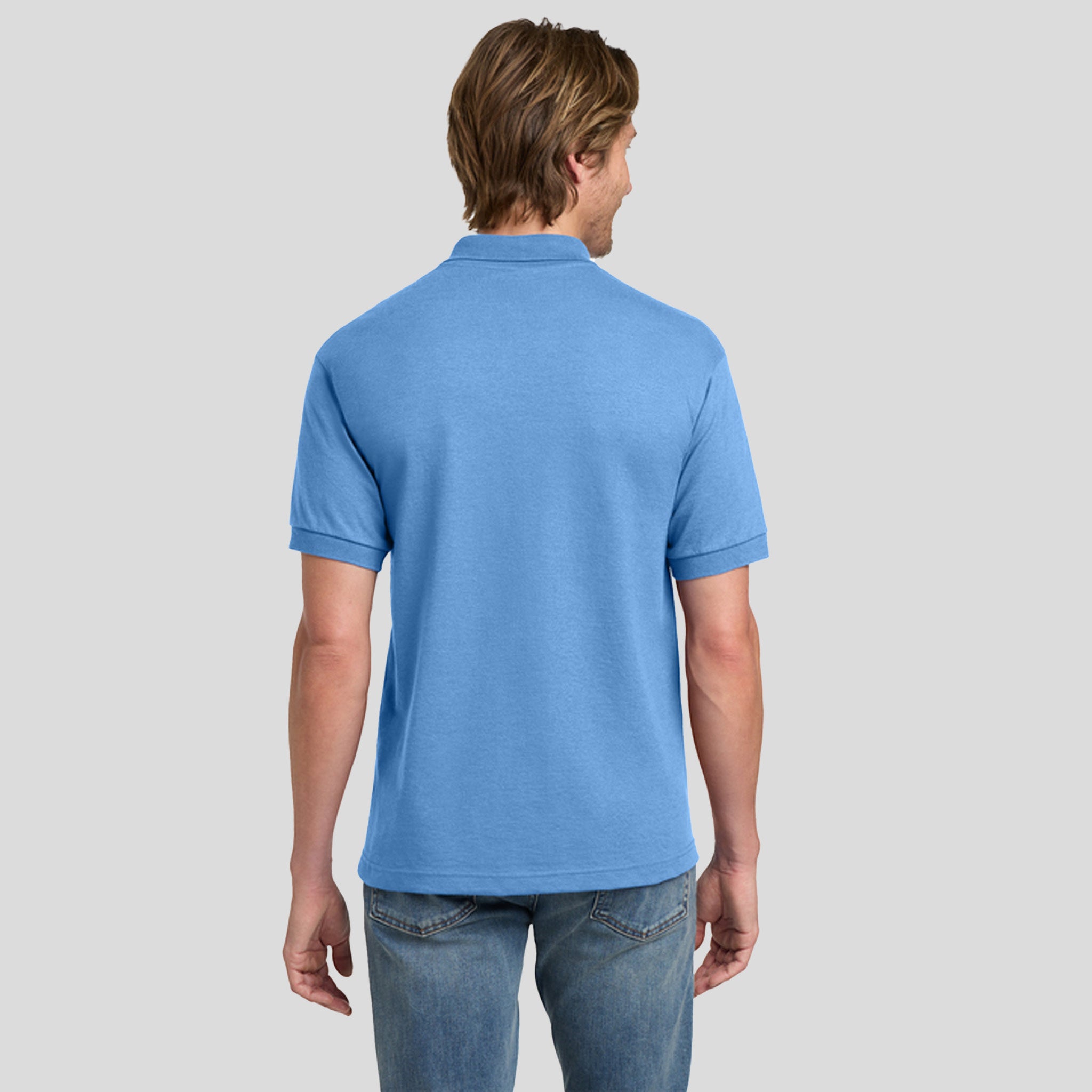 DryBlend® 6-Ounce Jersey Knit Sport Shirt | Carolina Blue