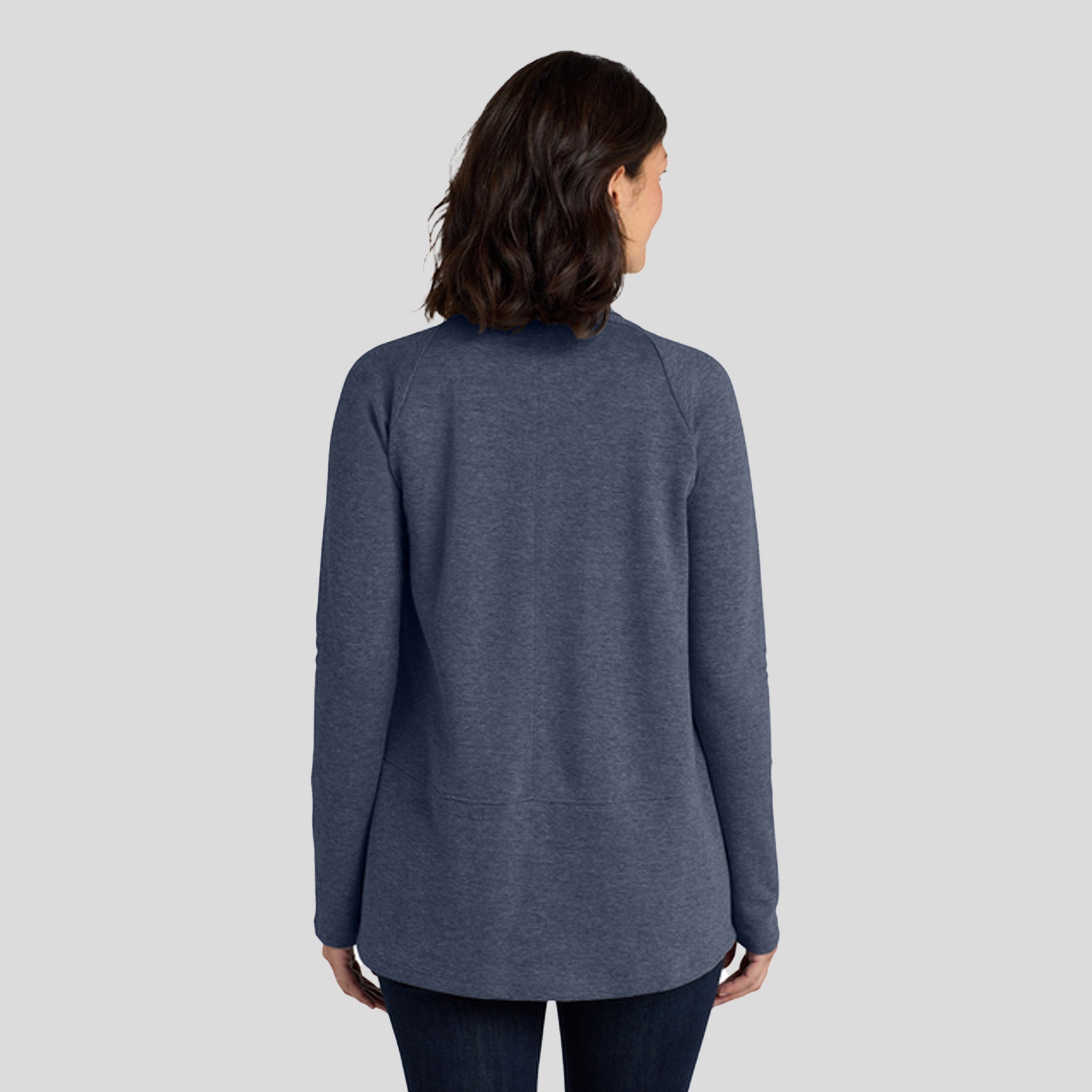 Women's Interlock Cardigan | Estate Blue and Charcoal Heather