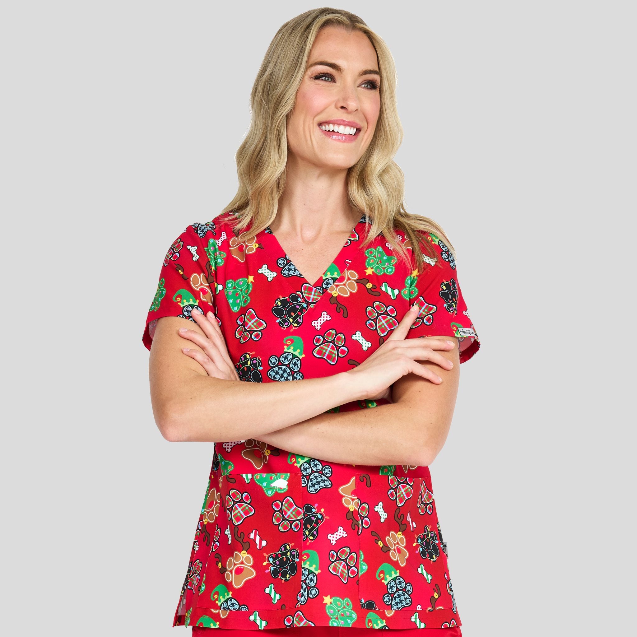 Audrey Print Top | Holiday Paws