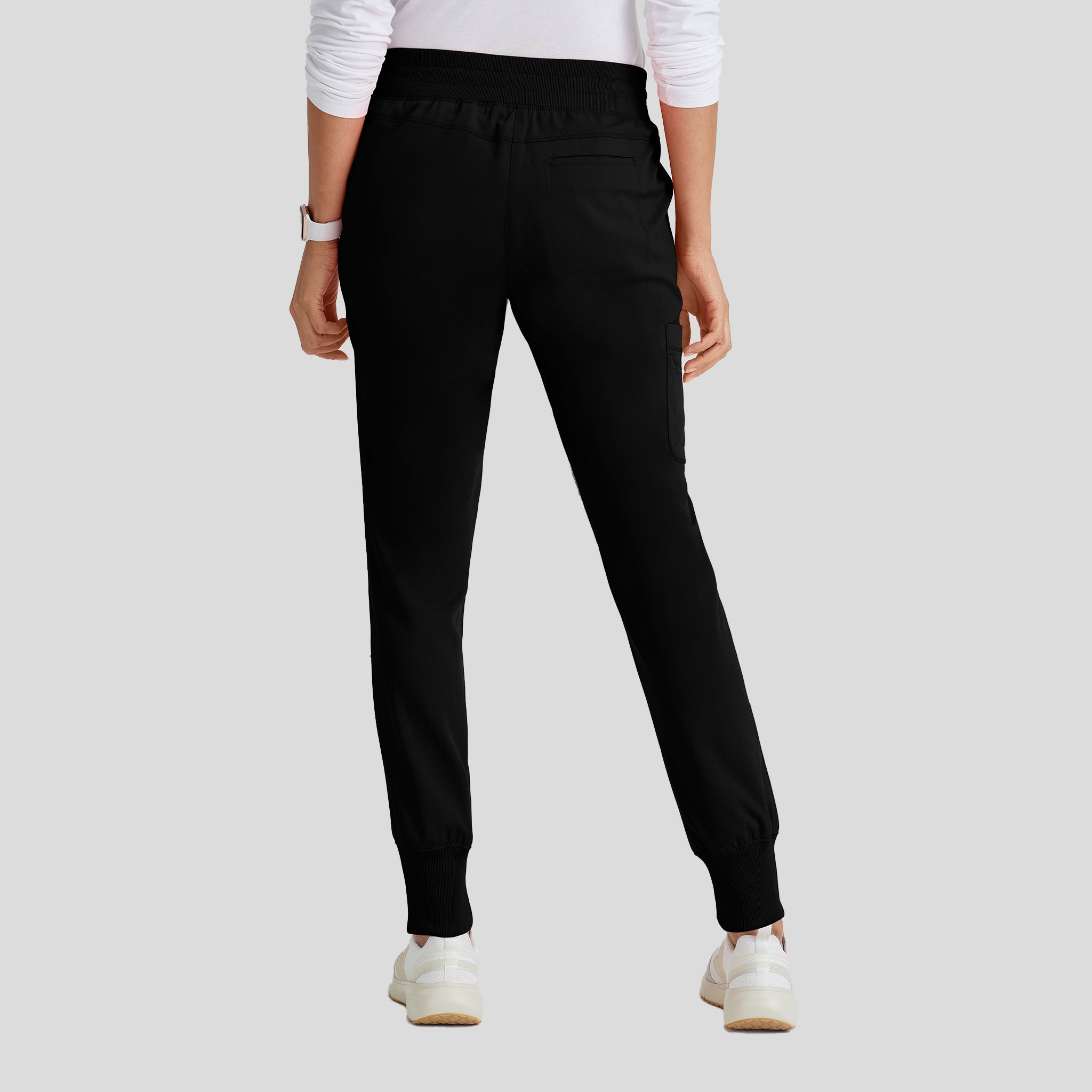 Eden 5-Pocket Mid-Rise Jogger Scrub Pant | Black