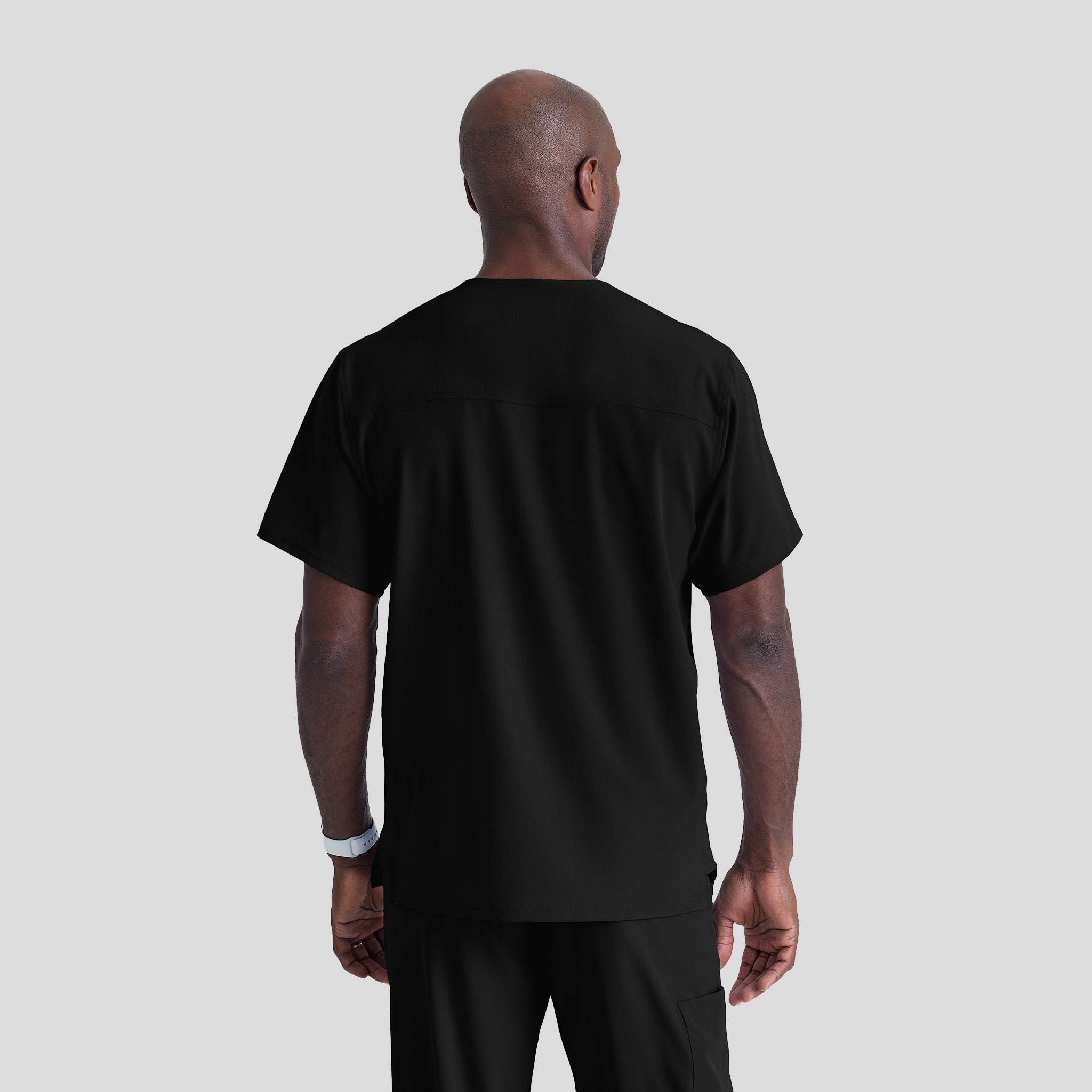 Men's Structure 1-Pocket V-Neck Scrub Top | Black