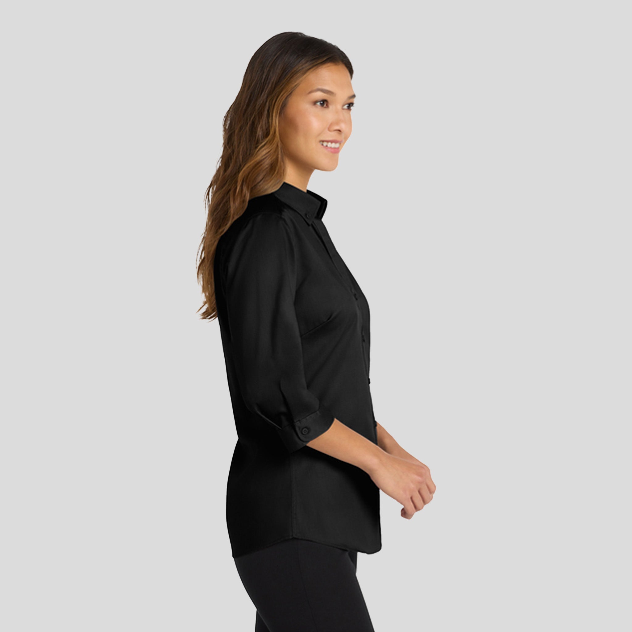 Women's 3/4-Sleeve SuperPro™ Twill Shirt | Black