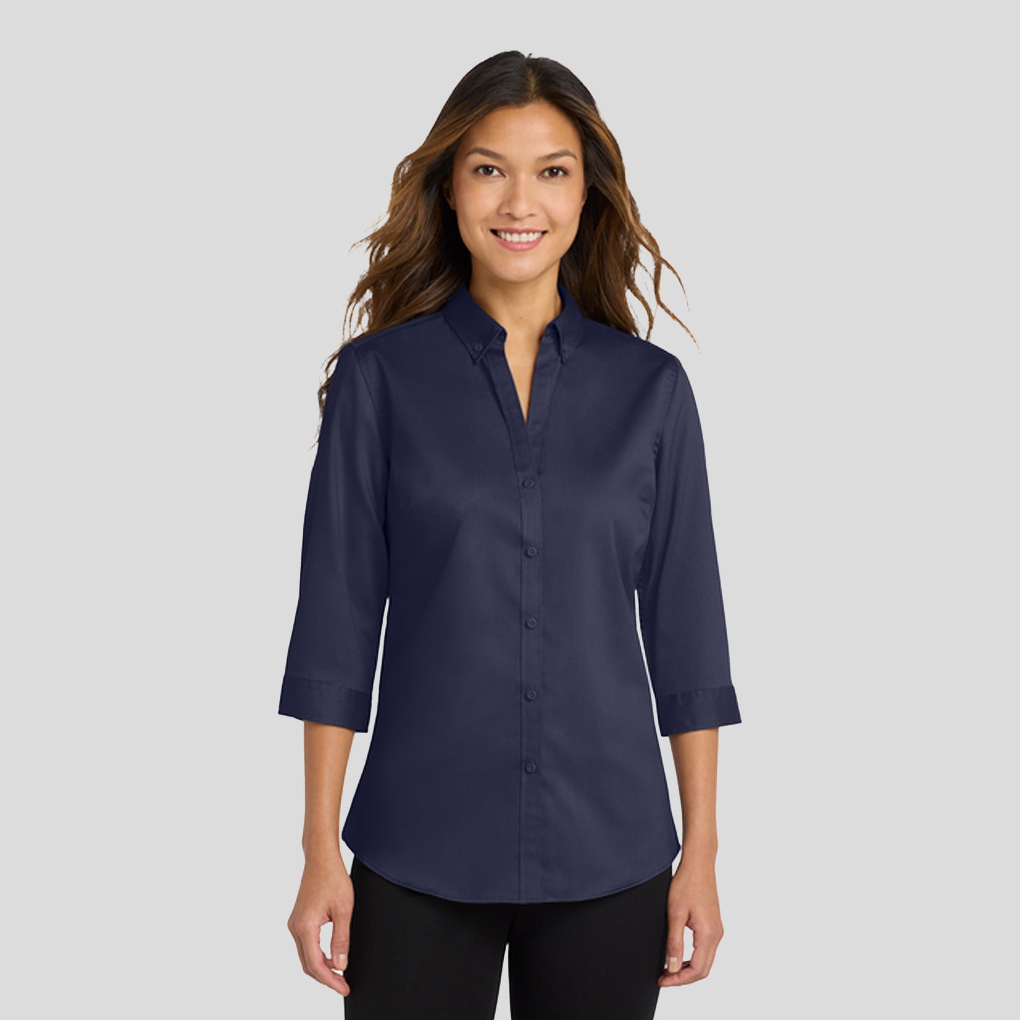 Women's 3/4-Sleeve SuperPro™ Twill Shirt | True Navy