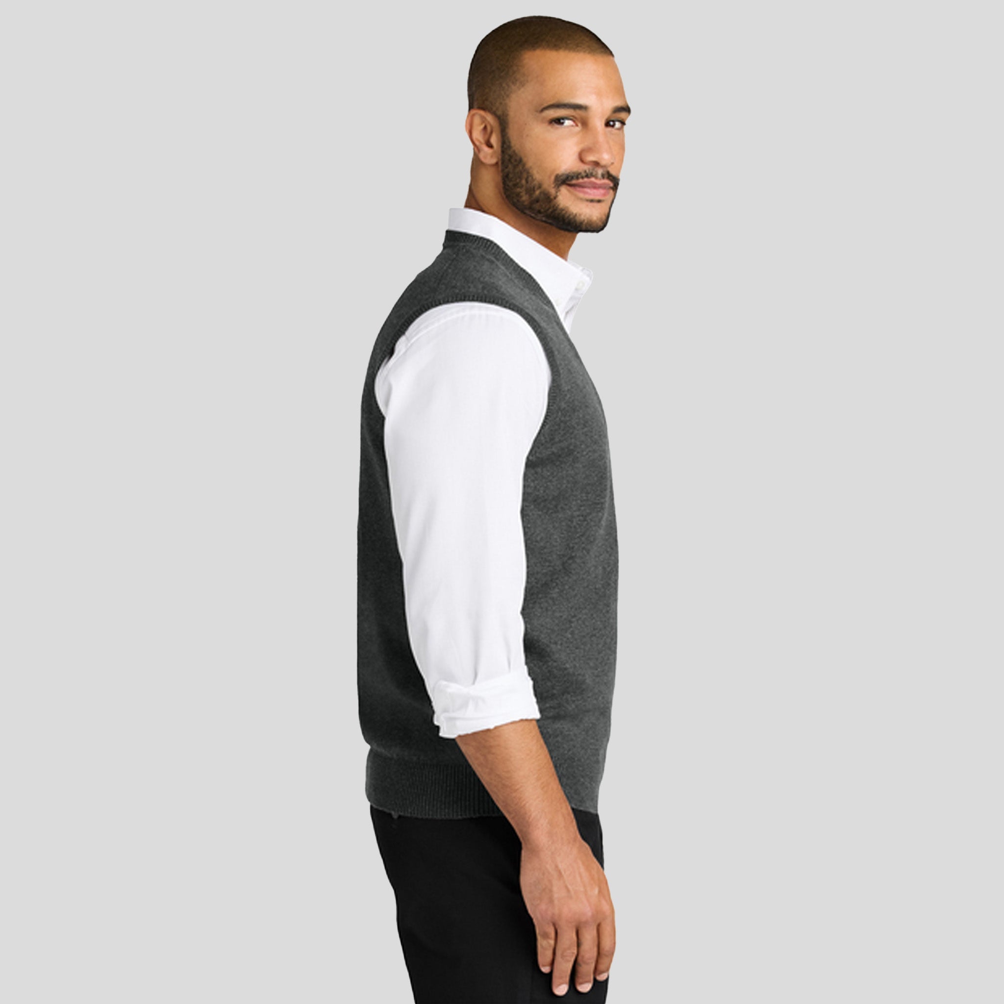 Easy Care Sweater Vest | Charcoal Heather