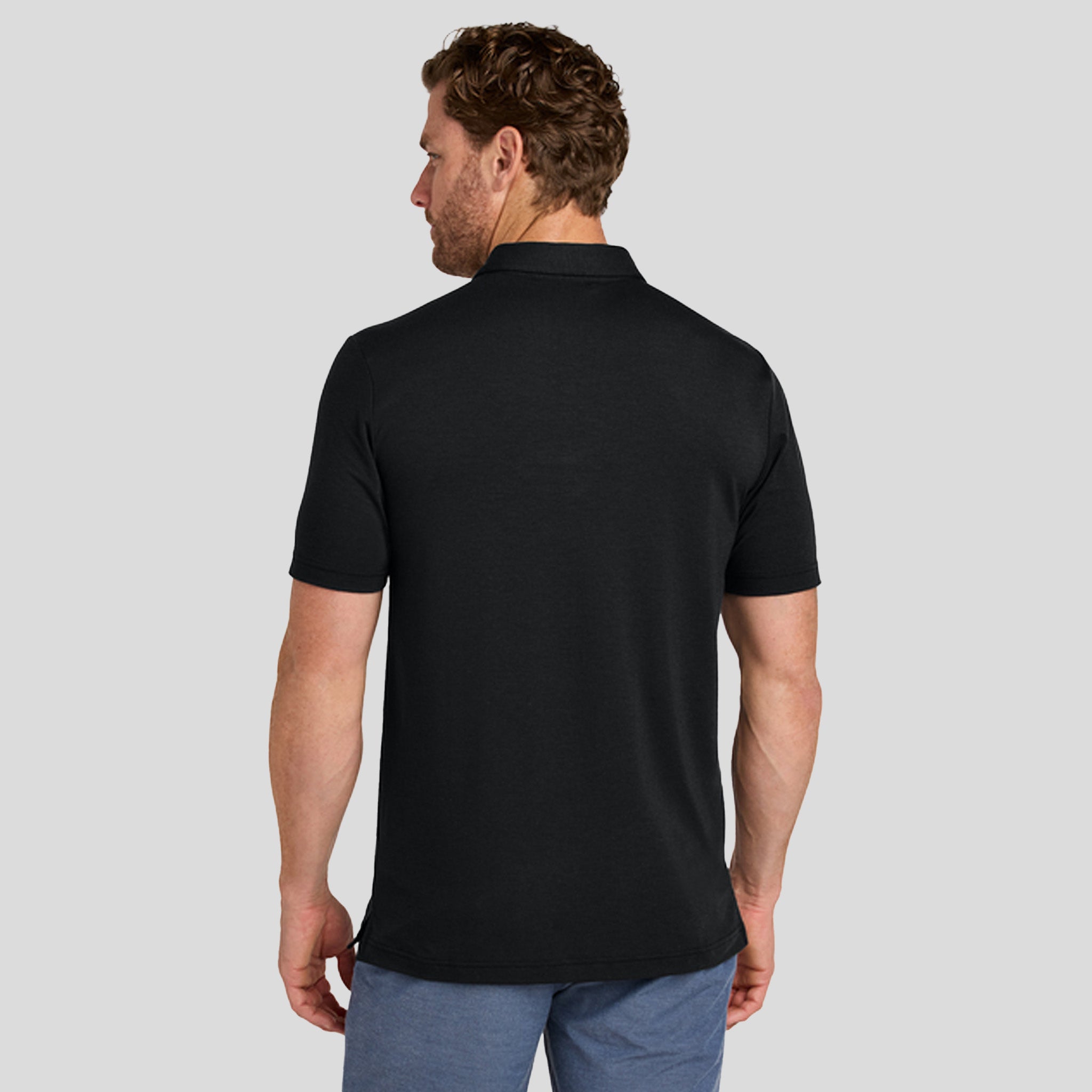 Glenview Stripe Polo | Black