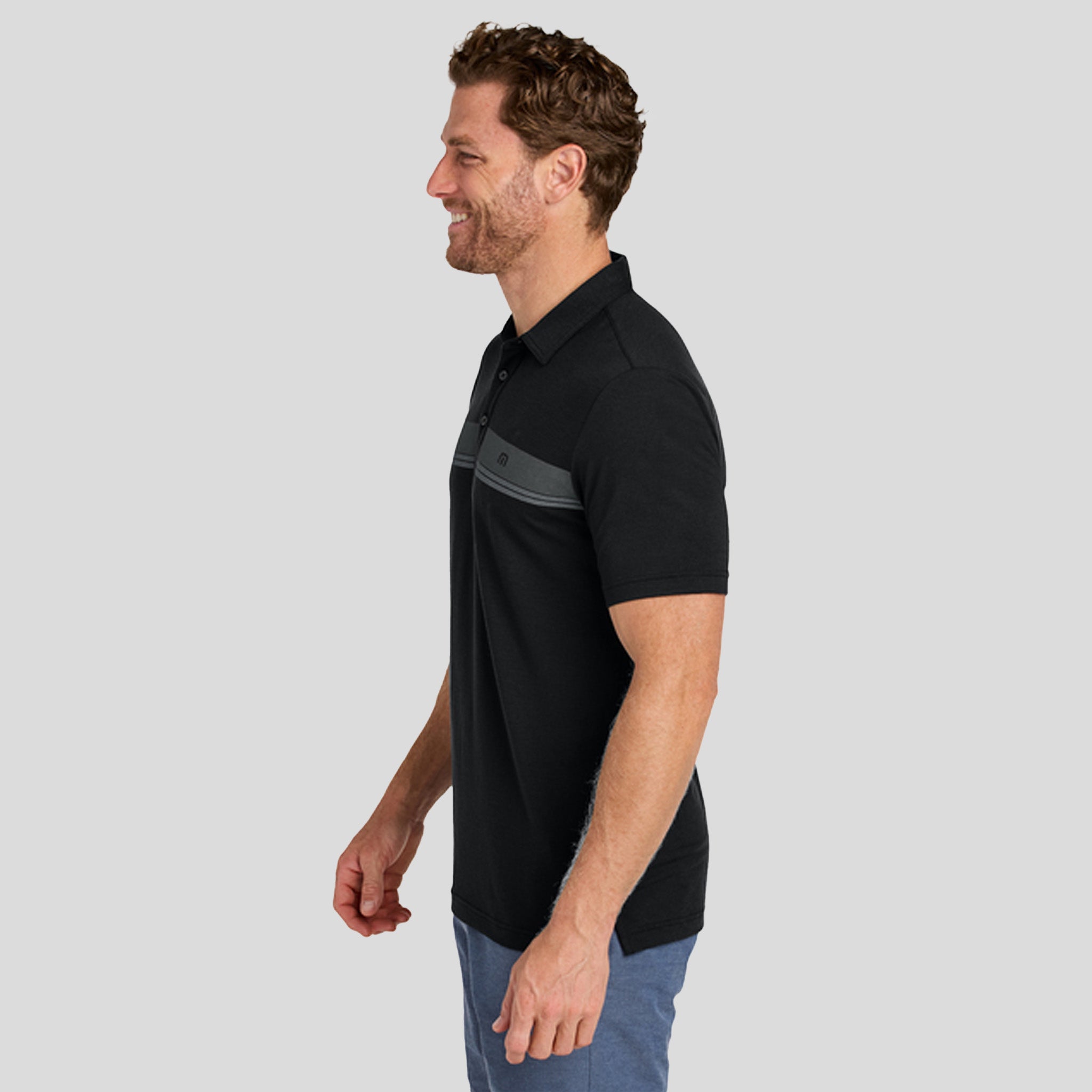 Glenview Stripe Polo | Black