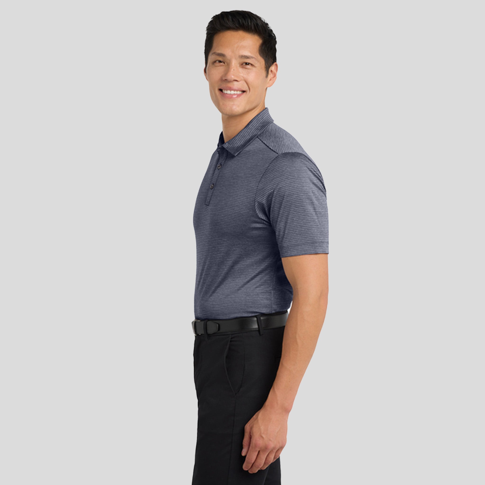 Shadow Stripe Polo | River Blue Navy
