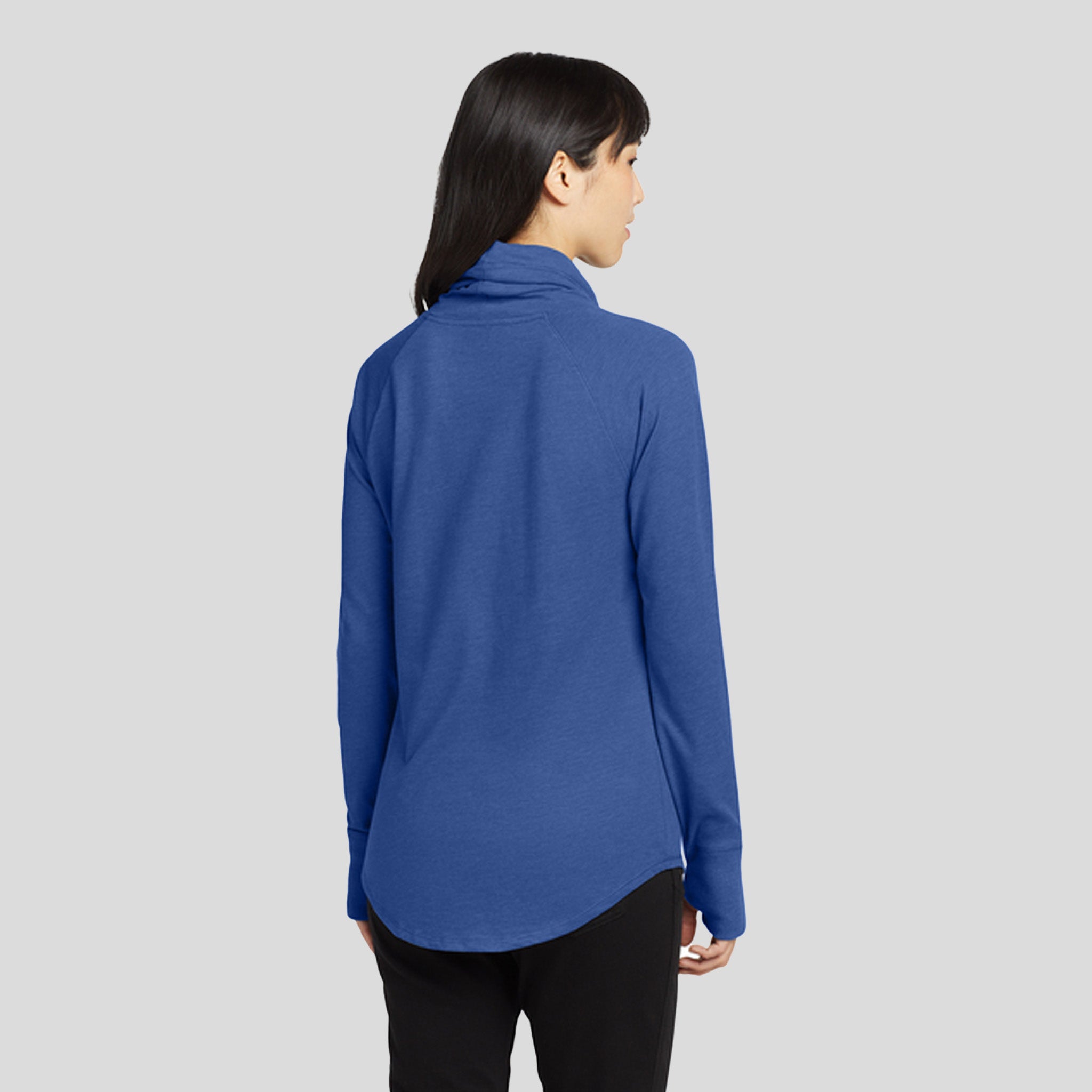 Women's Sueded Cotton Blend Cowl Tee | Royal Heather