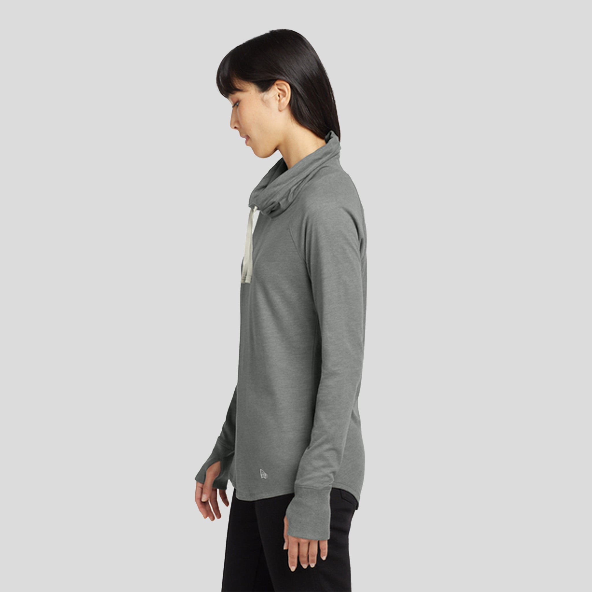 Women's Sueded Cotton Blend Cowl Tee | Shadow Grey Heather