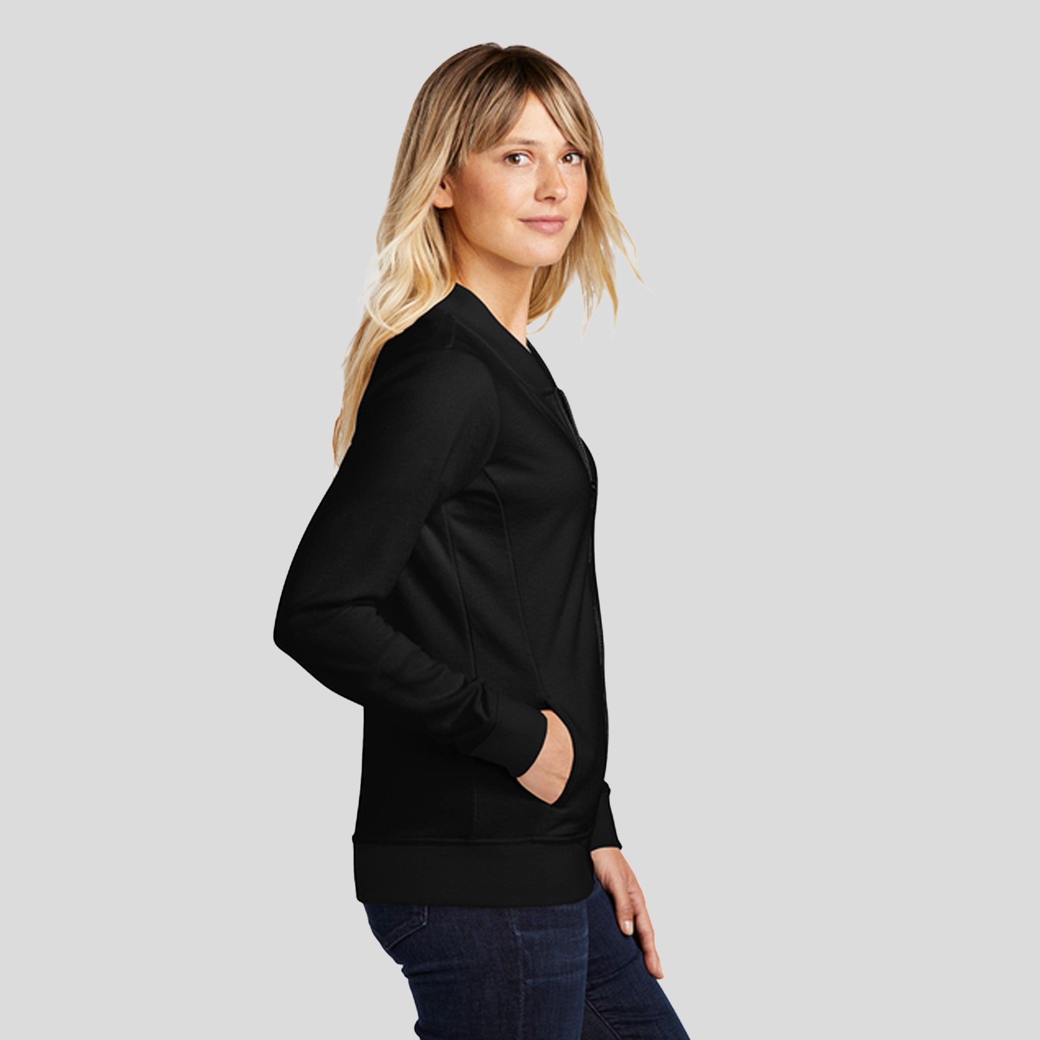 Women's Lightweight French Terry Bomber | Black