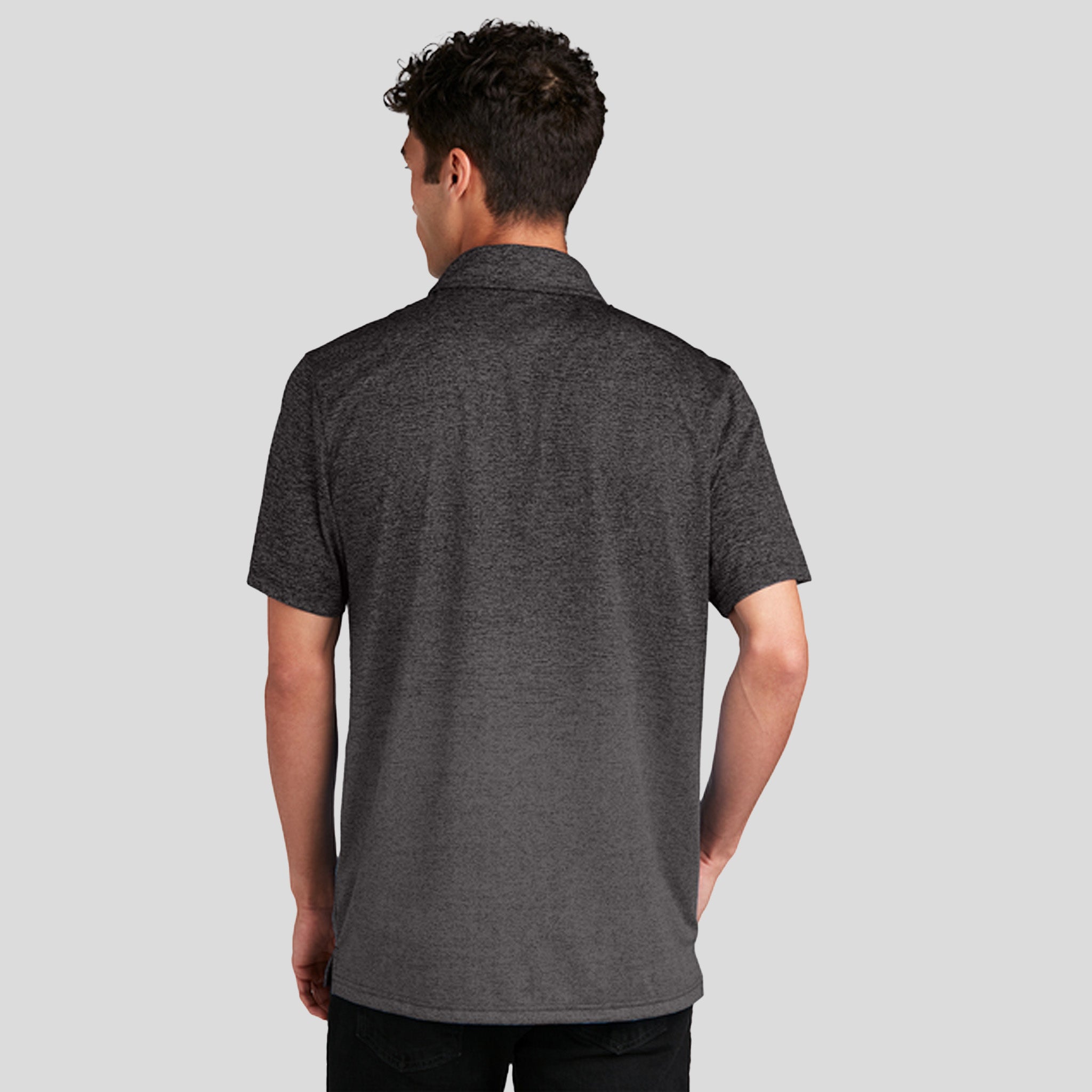 Ombre Heather Polo | Iron Grey/Black