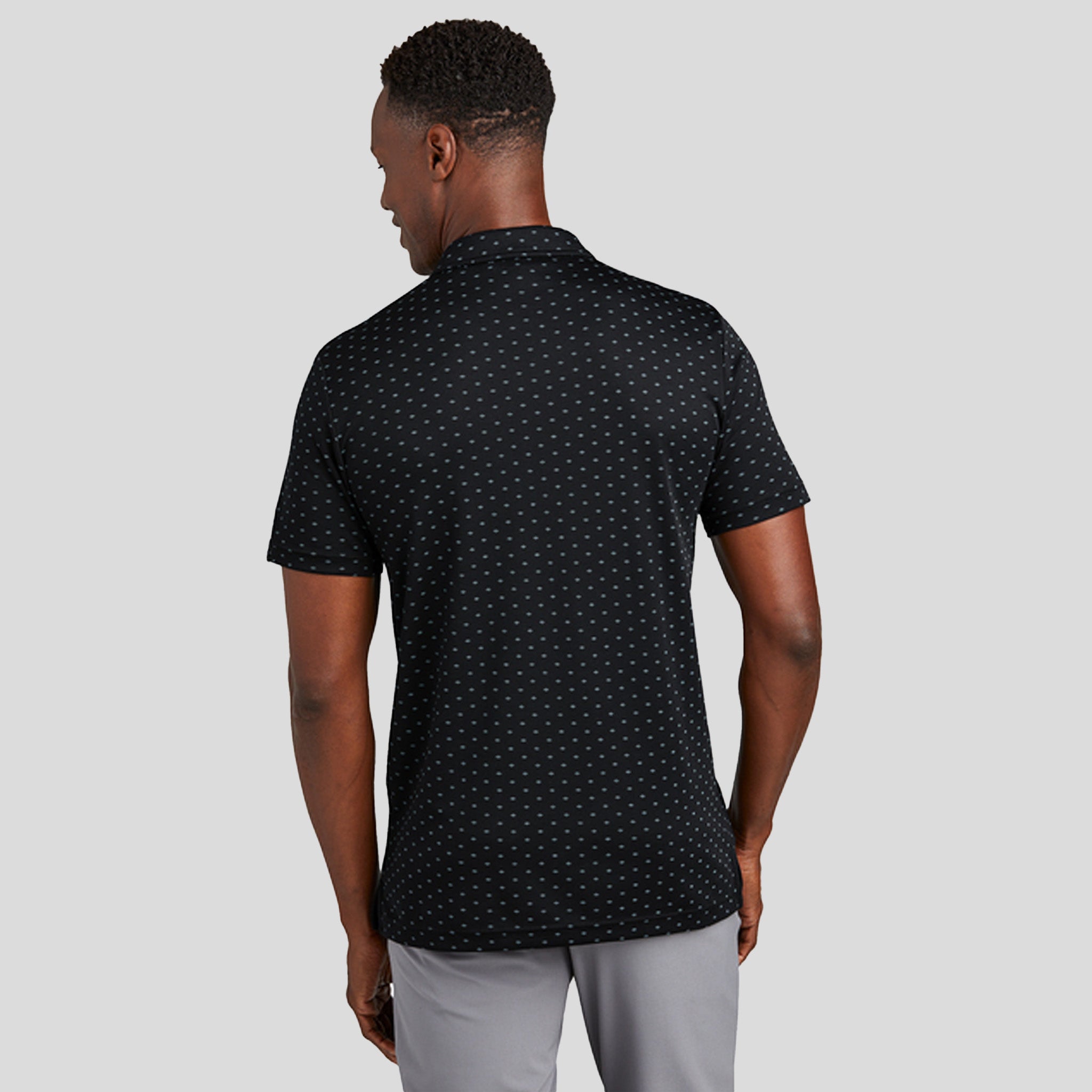 Oceanside Geo Polo | Black/ Aegean Blue